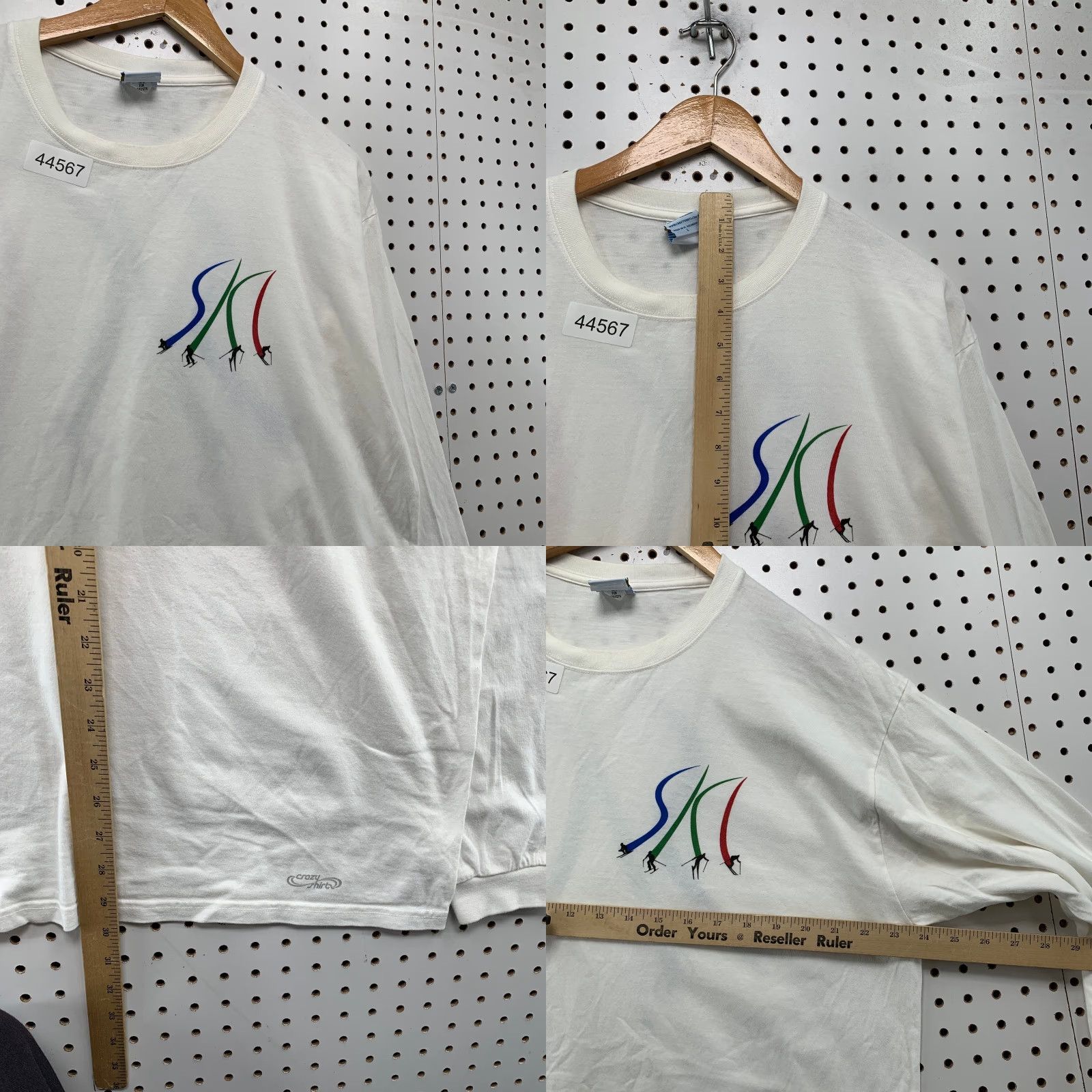 Vintage Vintage Crazy Shirts T Shirt Mens Large White Ski Snowboard Long Sleeve Vail Size US L / EU 52-54 / 3 - 8 Thumbnail