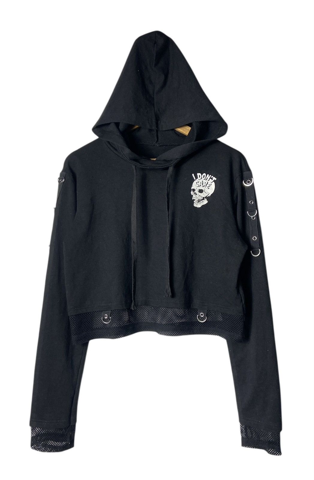 Seditionaries I Dont Care - Unbrand Cropped Gothic Punk Hoodie Size M / US 6-8 / IT 42-44 - 2 Thumbnail
