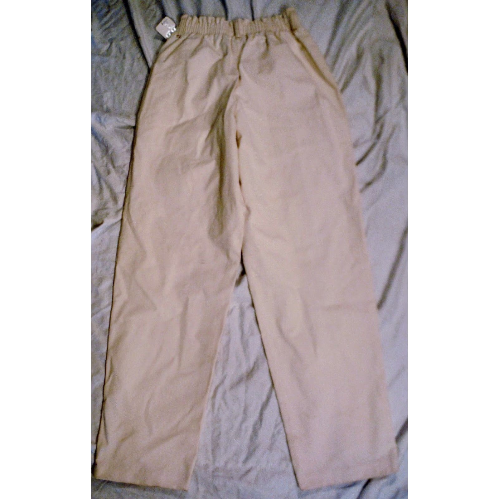 Vintage VINTAGE USA Made BOBBIE BROOKS Cream Cotton Linen Womens Medium Elastic Waist Pants Size 32" / US 10 / IT 46 - 2 Thumbnail