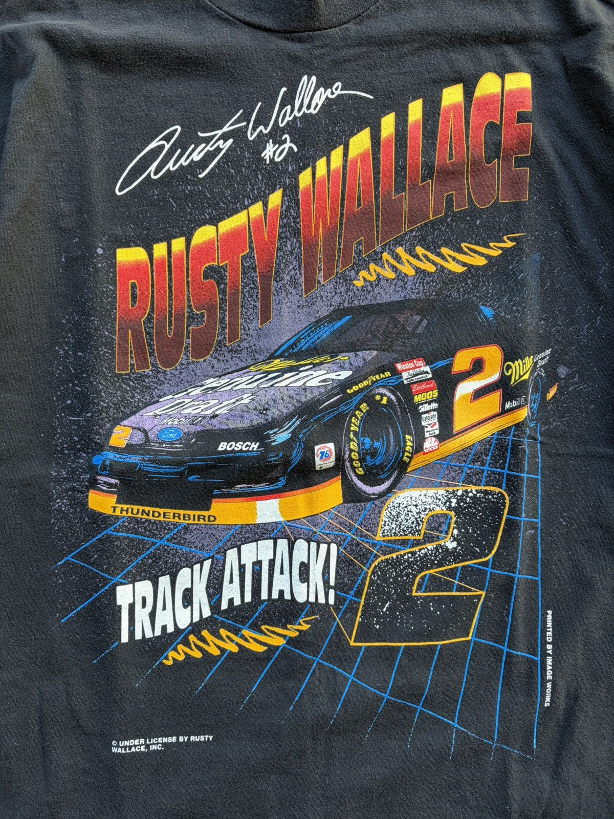 NASCAR Vintage 1990’s Rusty Wallace NASCAR Graphic Racing Tee Size US L / EU 52-54 / 3 - 2 Thumbnail