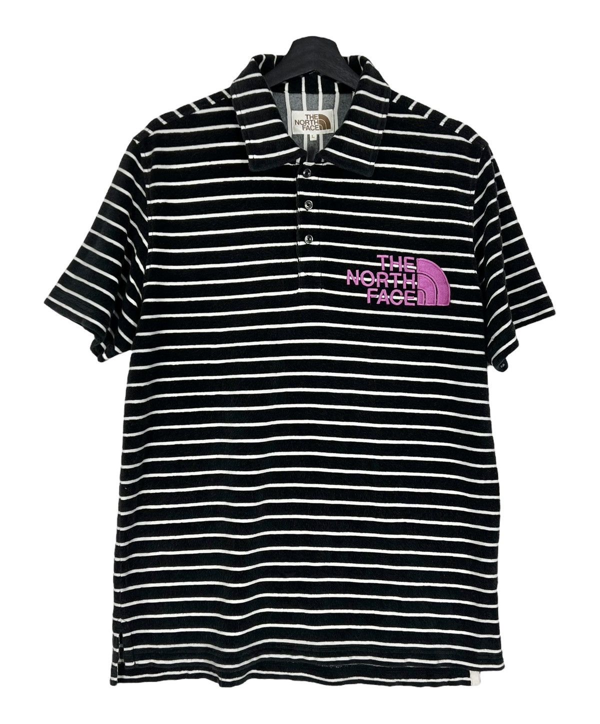 The North Face × Vintage 90s Vintage The North Face Fleece Striped Polo Shirt Size US L / EU 52-54 / 3 - 1 Thumbnail