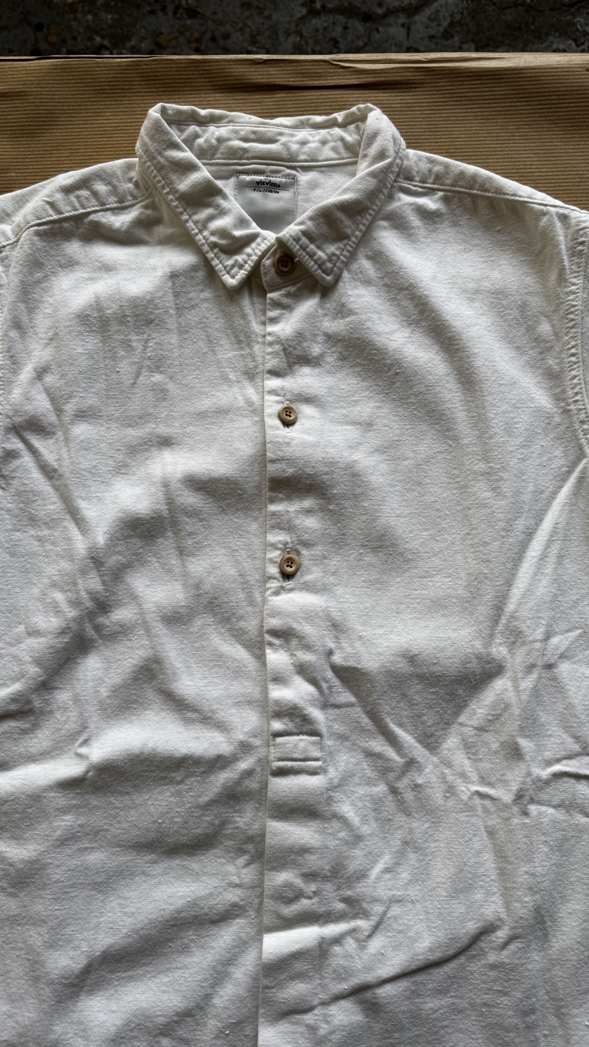 Visvim aa . 0 . LONG RIDER SHIRT L/S BLEACHED . *F.I.L. EXCLUSIVE Size US XS / EU 42 / 0 - 4 Thumbnail