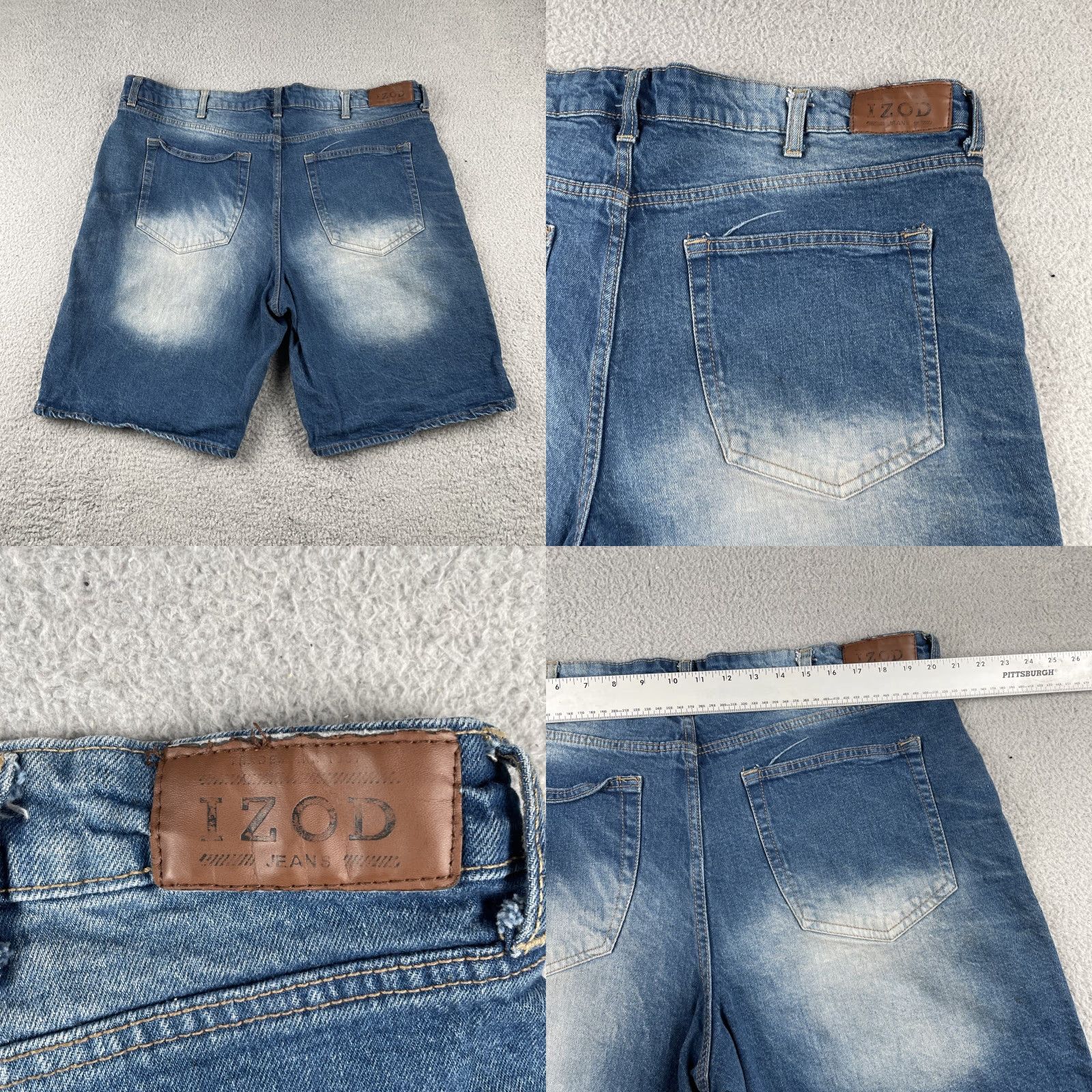 Izod VINTAGE IZOD Denim Jean Shorts Jorts 42 Regular Inseam 11” Blue Mens 90s Streetwear Baggy Y2k EUC Size US 42 / EU 58 - 8 Thumbnail