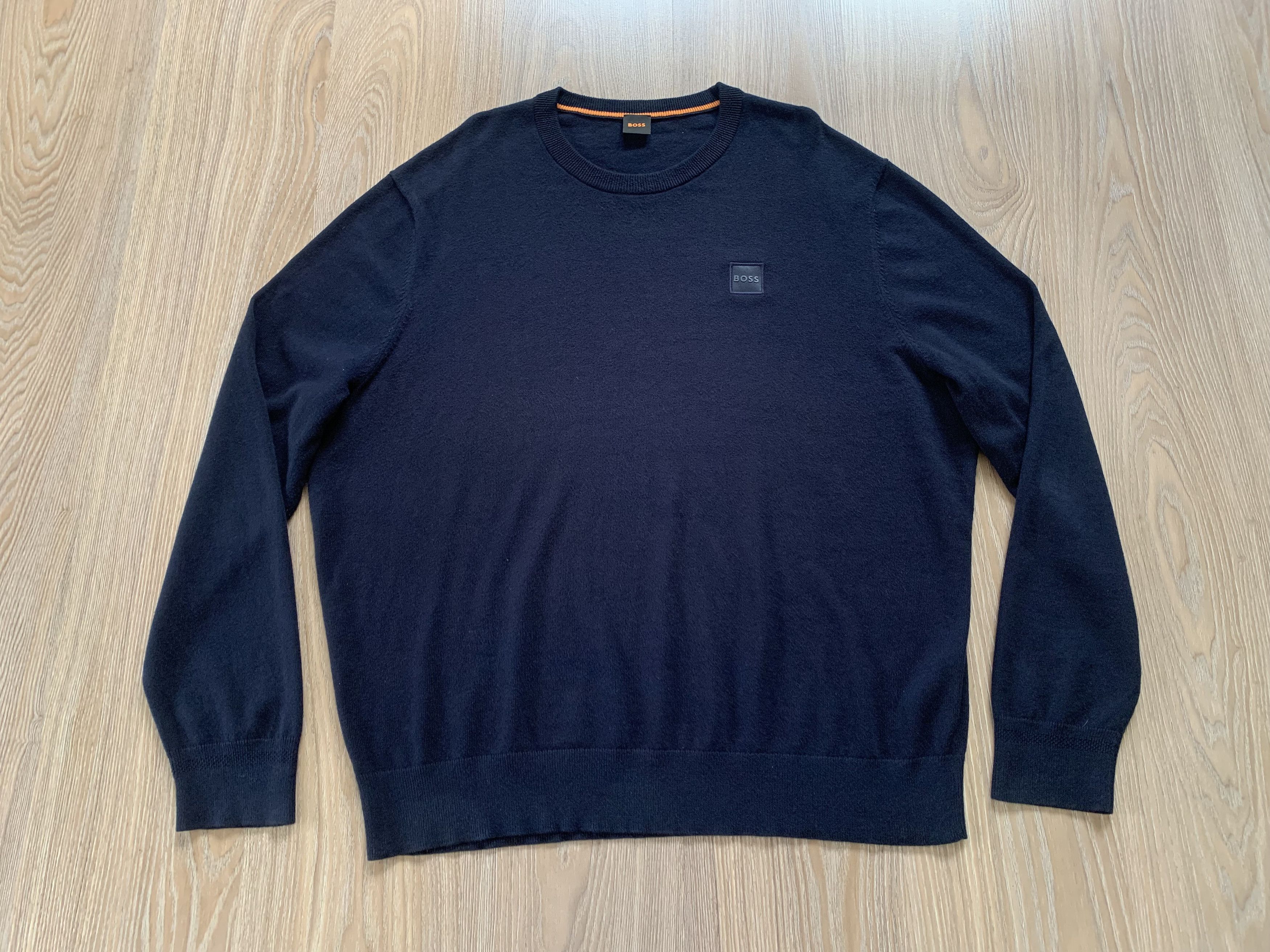 Hugo Boss Hugo Boss Navy Cotton–Cashmere Crewneck Sweater Size US XXL / EU 58 / 5 - 2 Thumbnail