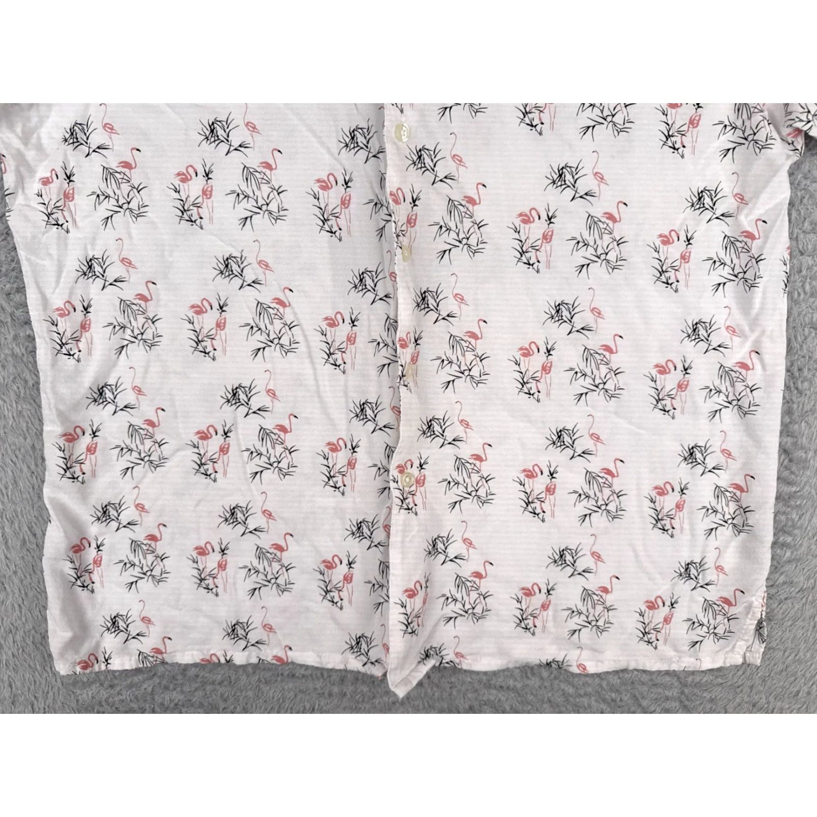 Gloverall VINTAGE Island Republic Shirt Men 2XL White Flamingo All Over Print Button Up Rayon Size US XXL / EU 58 / 5 - 5 Thumbnail