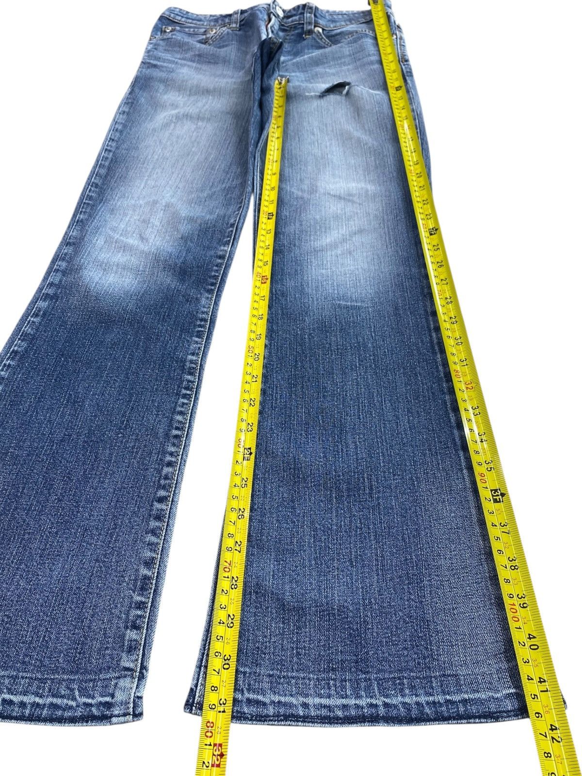 Edwin Edwin Faded Wash Ripped Style Flare Jeans Size US 30 / EU 46 - 7 Thumbnail