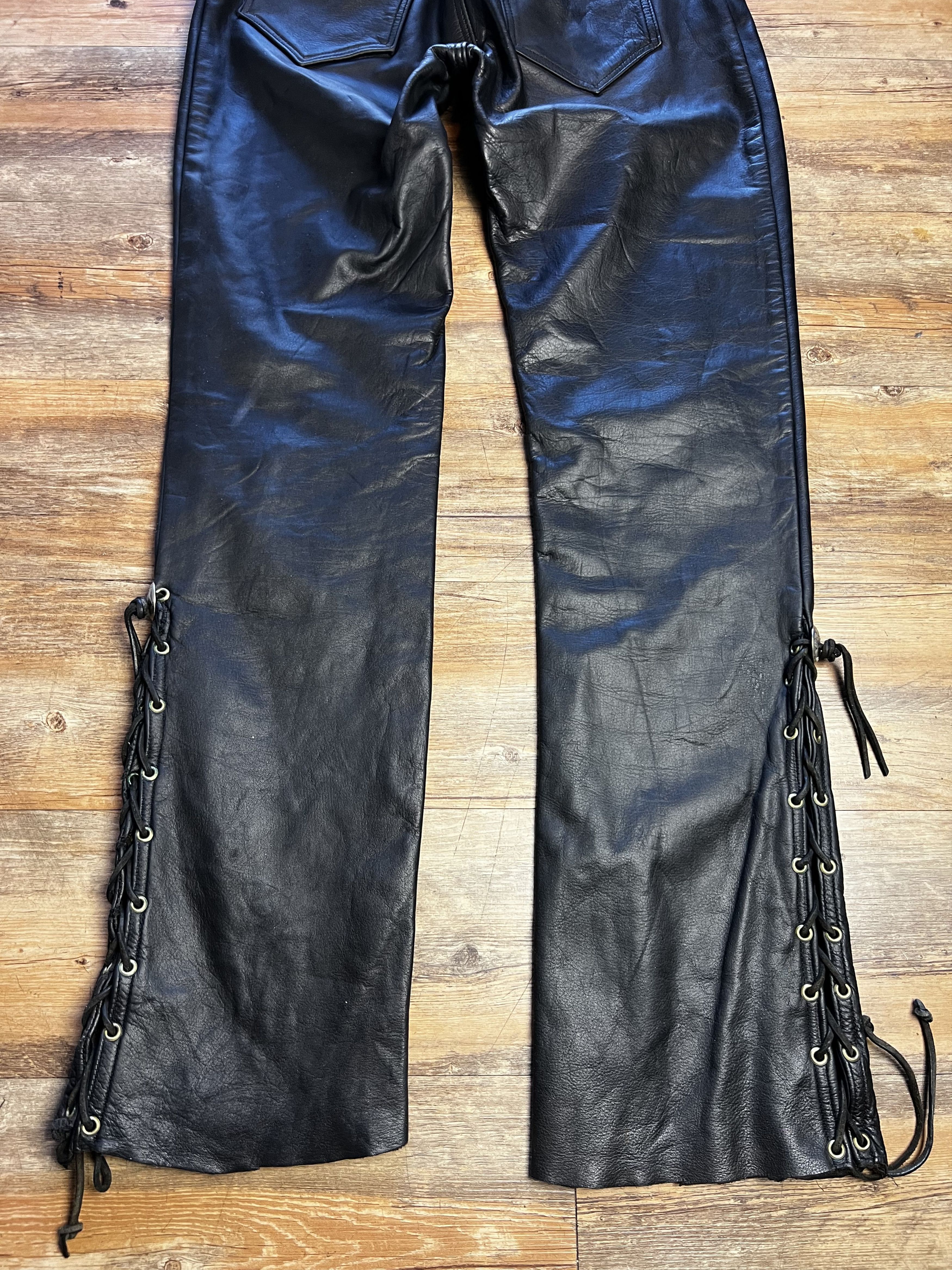 Vintage Vintage Black Leather Pants Size US 30 / EU 46 - 10 Thumbnail