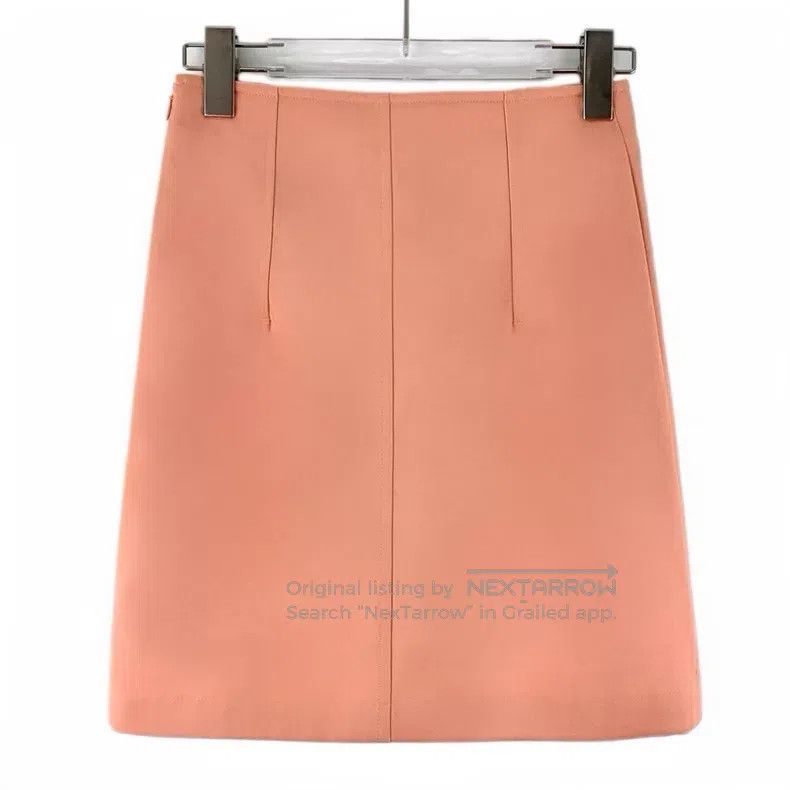 Hermes Hermes Orange Pink Bell Chain Decorated Cotton Casual Skir Size 42" / US 20 - 2 Thumbnail