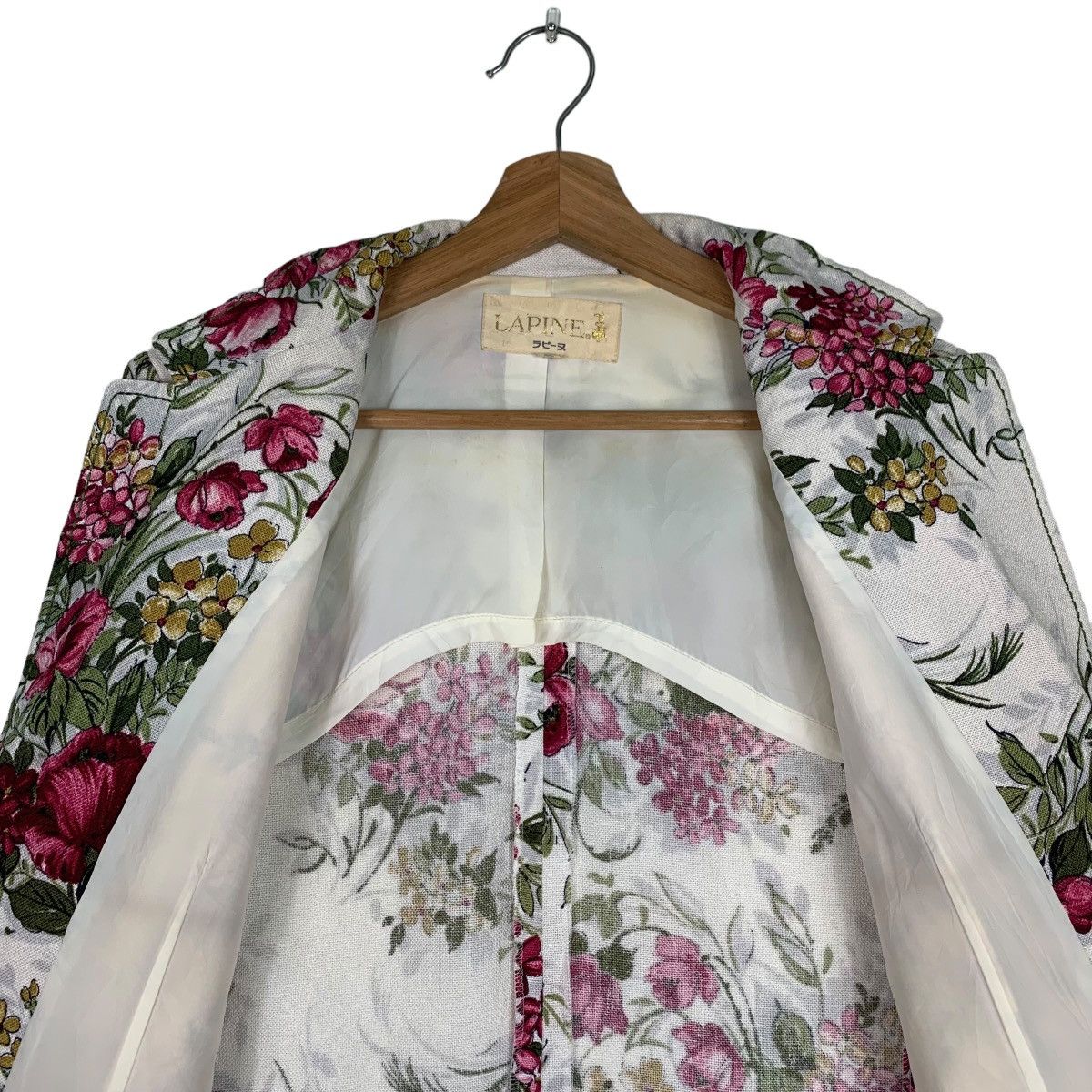 Japanese Brand LAPINE Floral Graphic Casual Jacket #0195-C10 Size M / US 6-8 / IT 42-44 - 13 Thumbnail