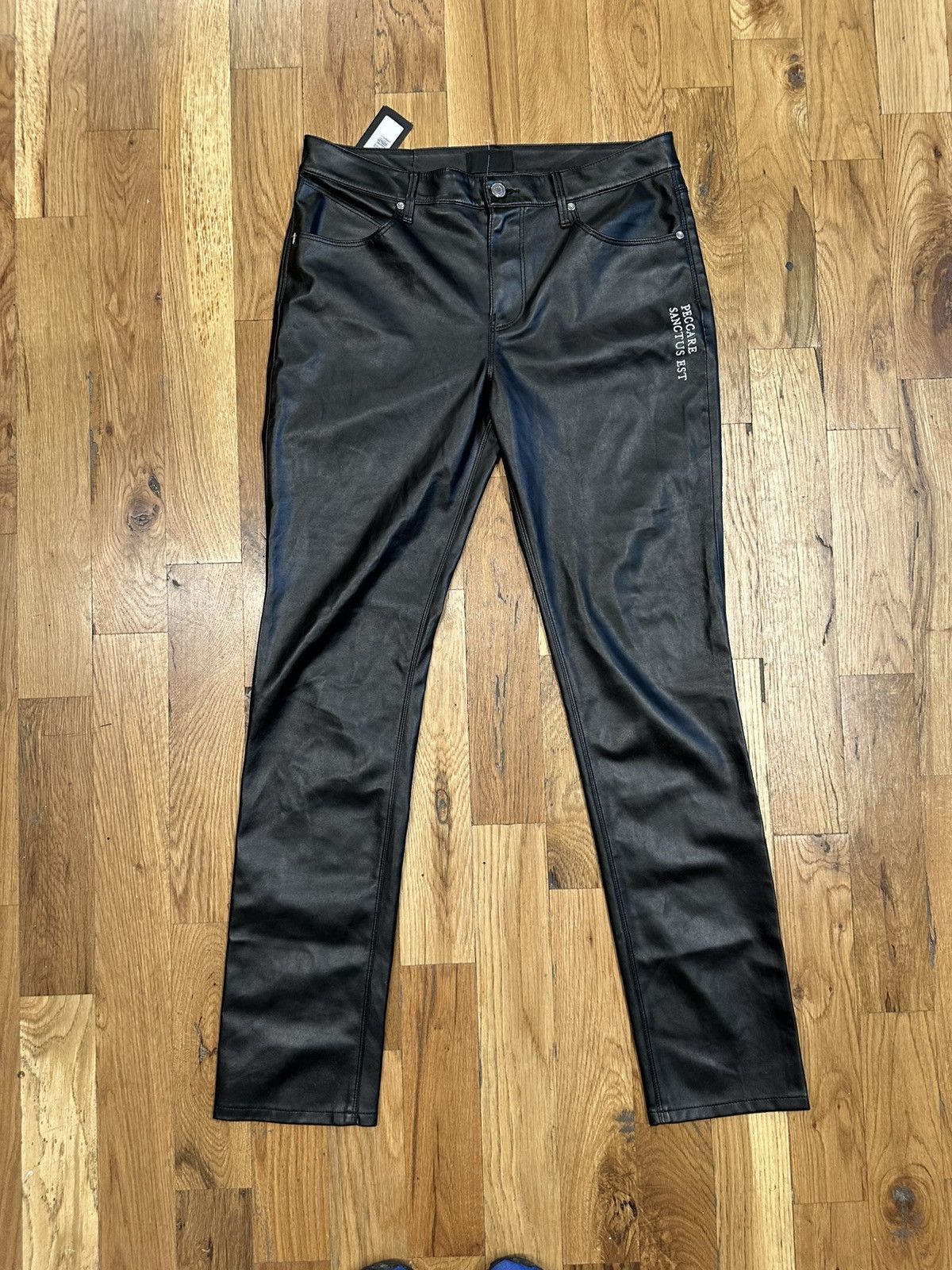 Rta Rta Peccare Sanctus Black Leather Jeans Size 32 Size US 32 / EU 48 - 1 Thumbnail