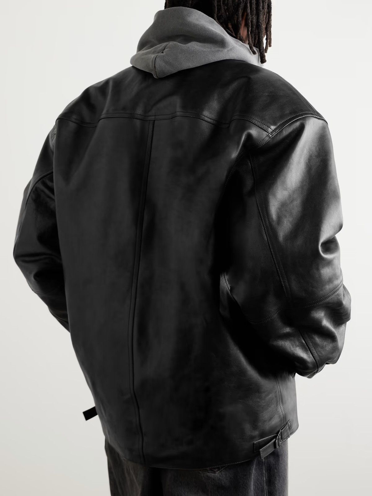 Balenciaga RARE - Summer 24 Cocoon Kick Leather Jacket M Size US M / EU 48-50 / 2 - 23 Thumbnail