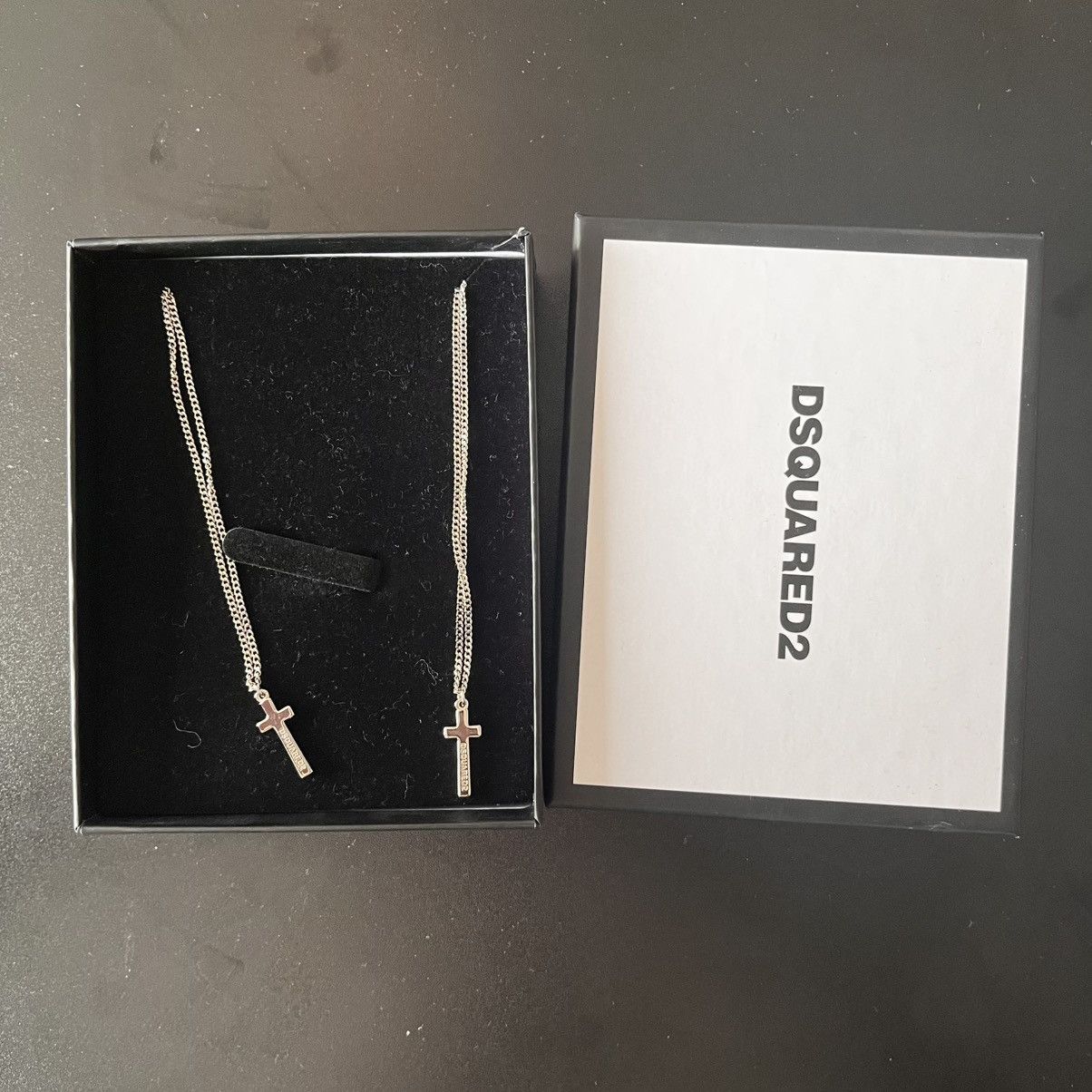 Dsquared2 DSquared2 Silver Double Jesus Cross Necklace Size ONE SIZE - 1 Thumbnail