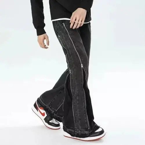 Japanese Brand High street handsome wide-leg jeans with zipper design Size US 32 / EU 48 - 2 Thumbnail