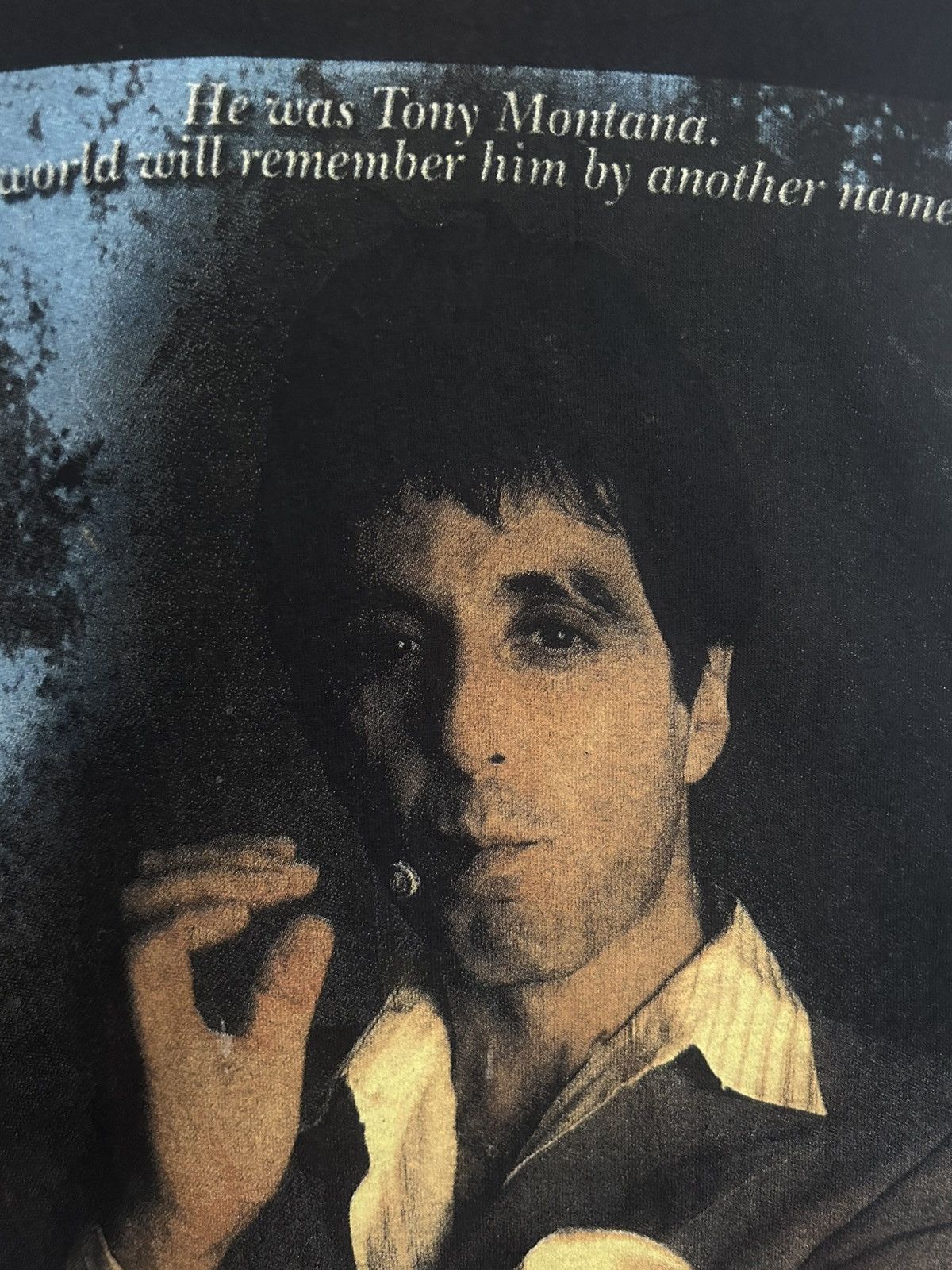 Vintage Vintage Scarface Tony Montana Smoking Portrait Longsleeve Size US XXL / EU 58 / 5 - 3 Thumbnail