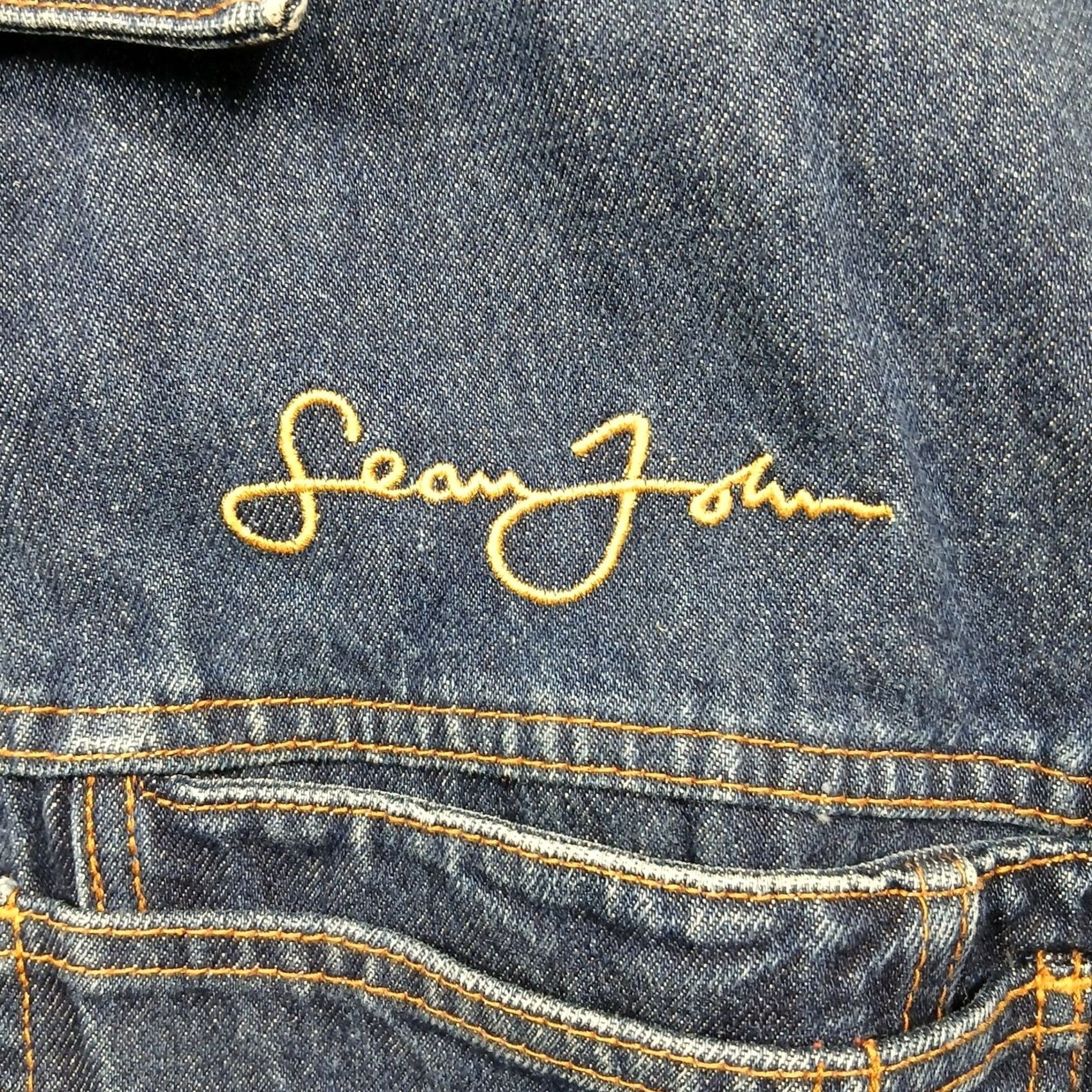 Sean John Sean John Denim Jacket Men's XXL Blue Jean Trucker Embroidered Made in Hong Kong Size US 39 - 5 Thumbnail
