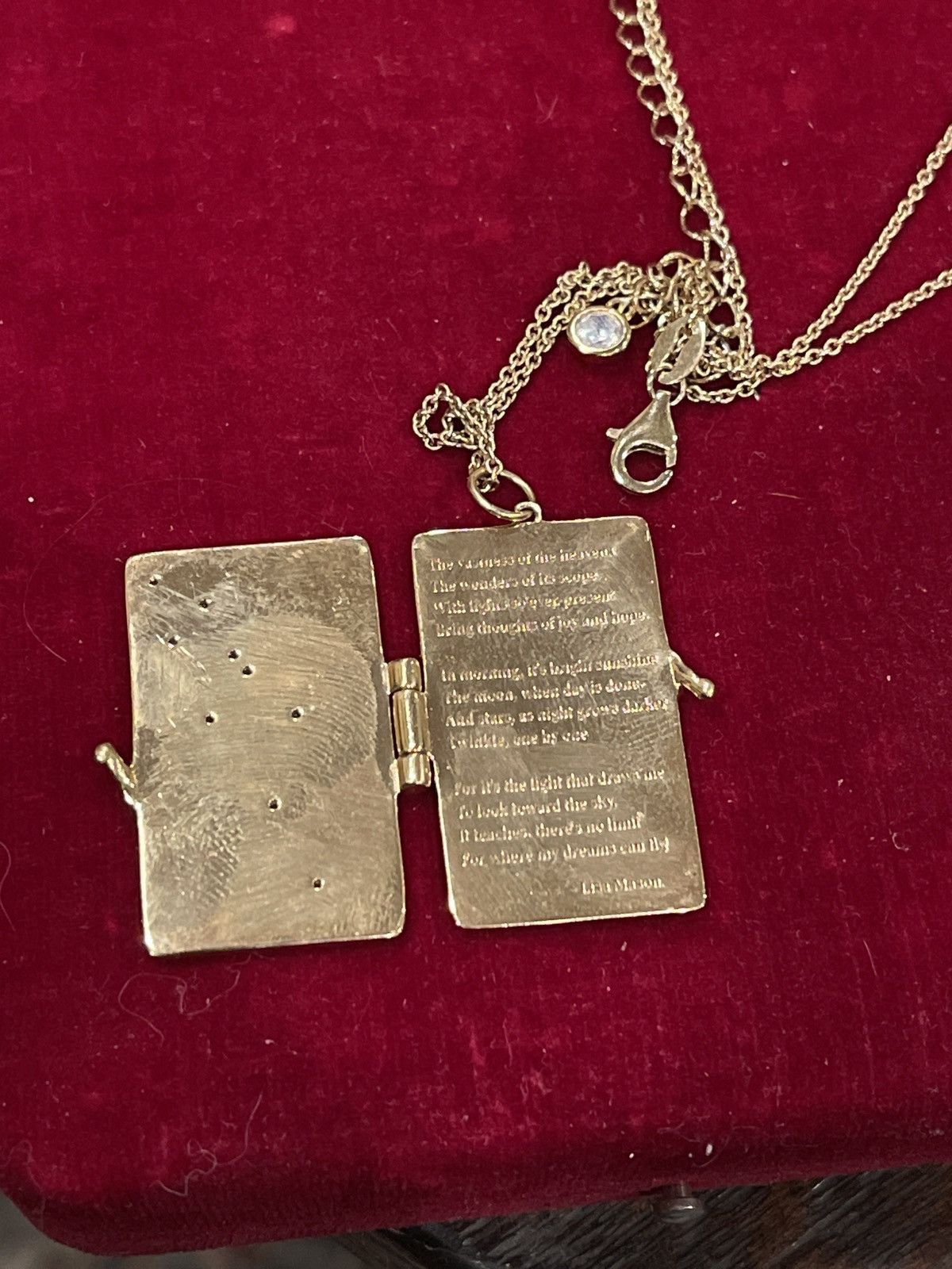 Vintage Wish book locket necklace 925 silver gold plated Size ONE SIZE - 2 Thumbnail