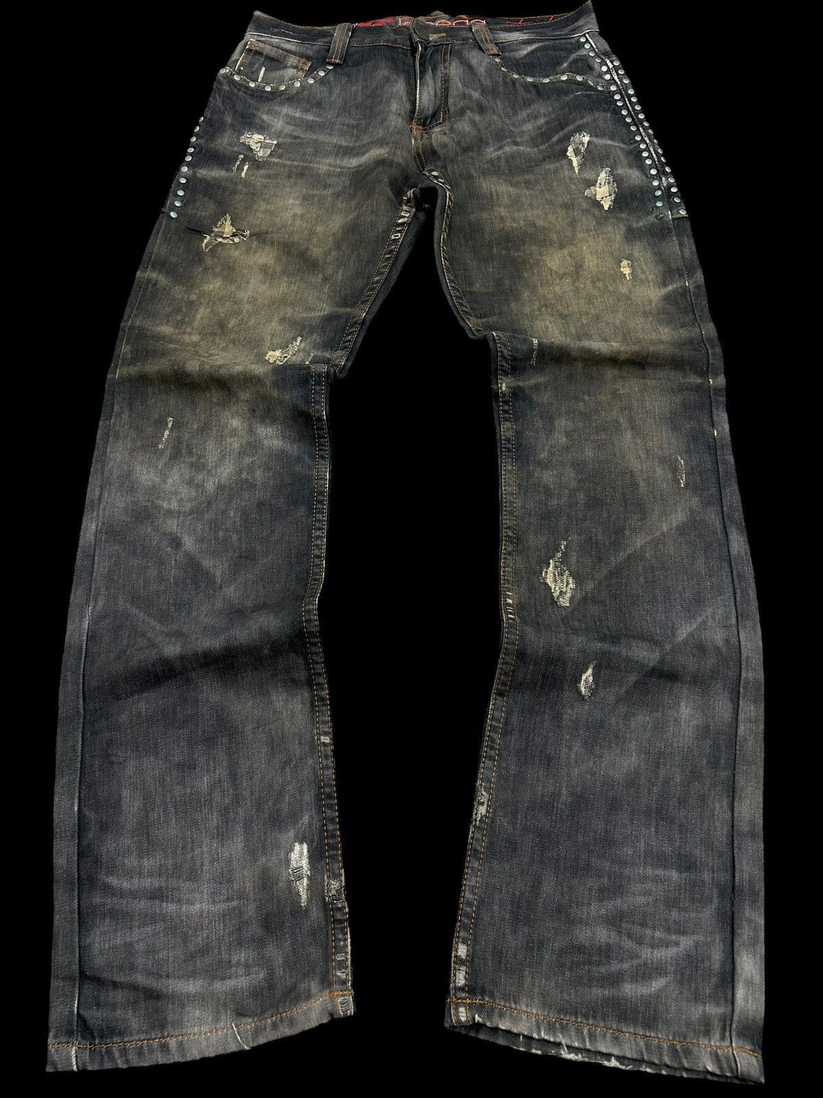 Joneaa Grunge Studded Washed Bondage Strap Waist Punk Empire