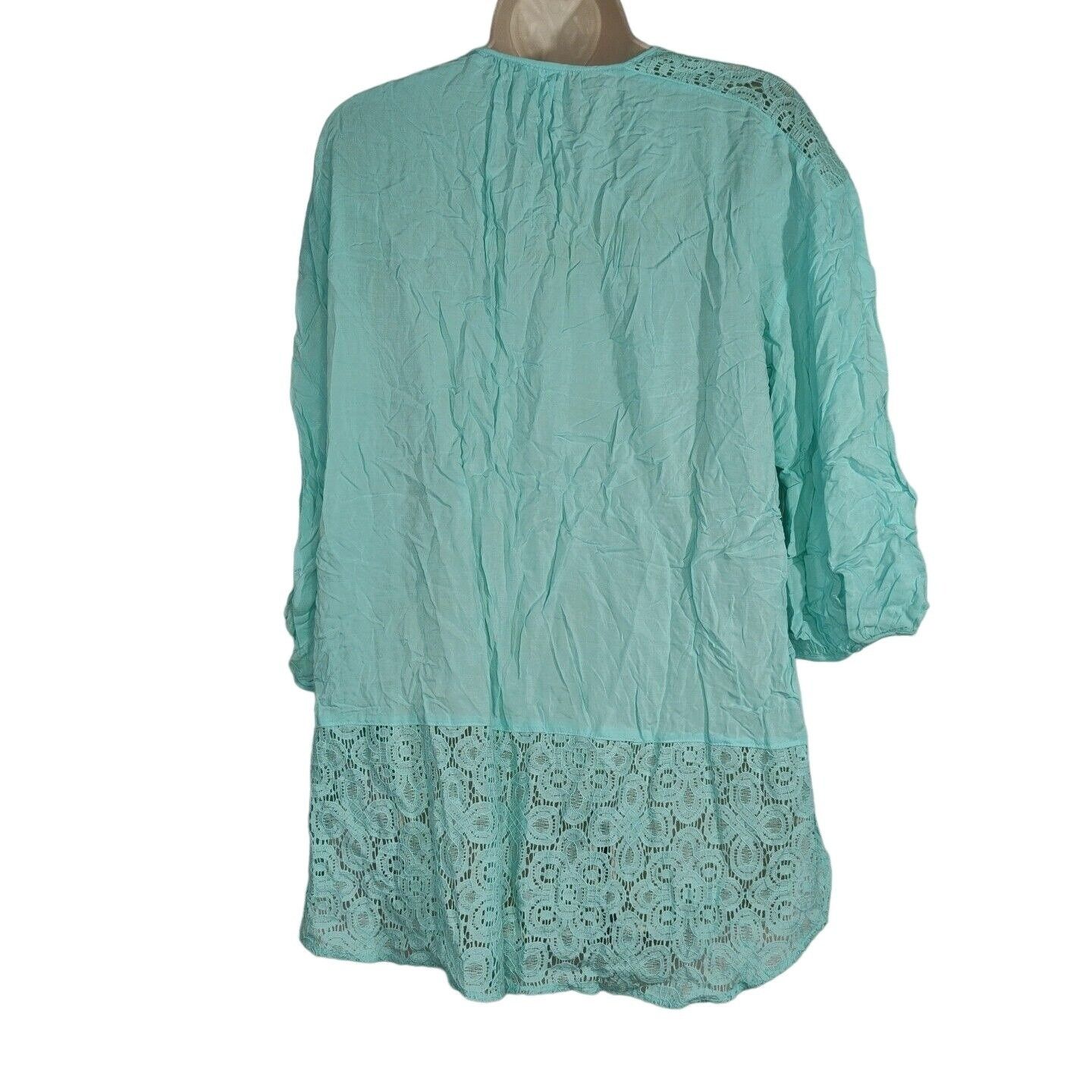 Other Stylus Tunic Top V-neck Women Size L Blue 3/4 Sleeve Lace Size L / US 10 / IT 46 - 5 Thumbnail