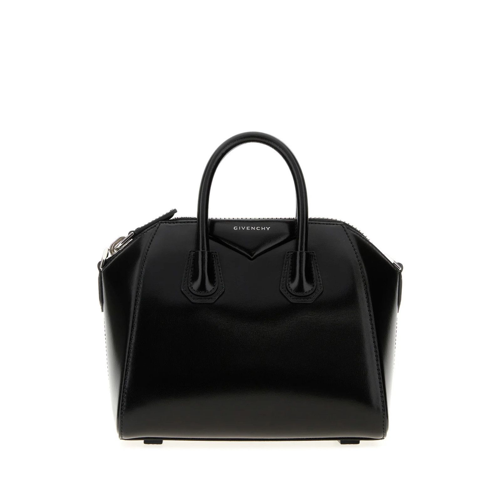 Givenchy GIVENCHY Mini Antigona Black/Silver Shiny Leather Handbag Ne Size ONE SIZE - 1 Thumbnail