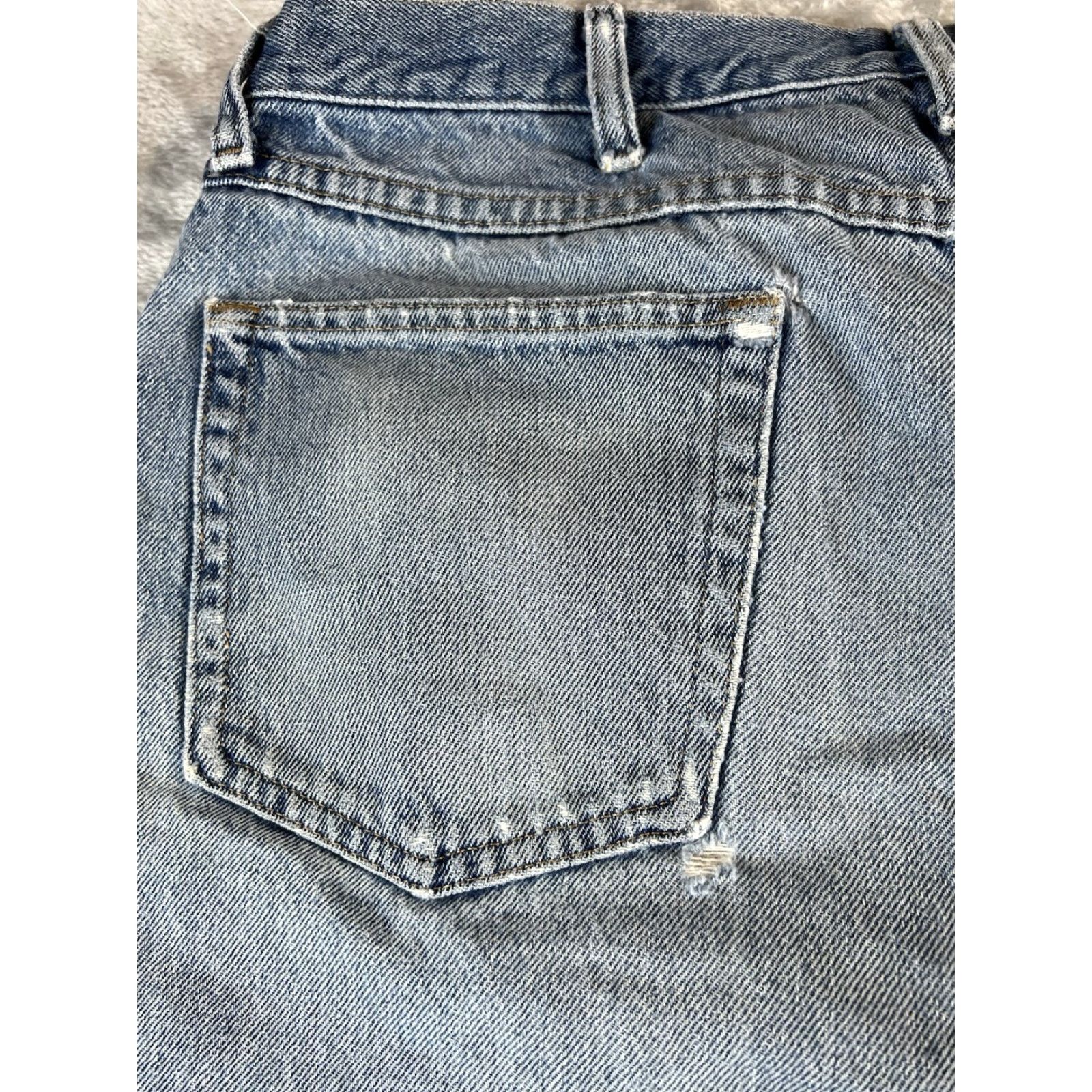 Wrangler VINTAGE Wrangler Jeans Mens 38x30 Blue Denim Straight 5-Pocket Regular Waist 38 Inseam 30 Reg Fit Medium Wash Cowboy Branding Mens Size US 38 / EU 54 - 4 Thumbnail