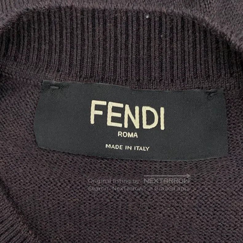 Fendi Fendi Multicolor logo letter print merino wool round neck Size US M / EU 48-50 / 2 - 5 Thumbnail