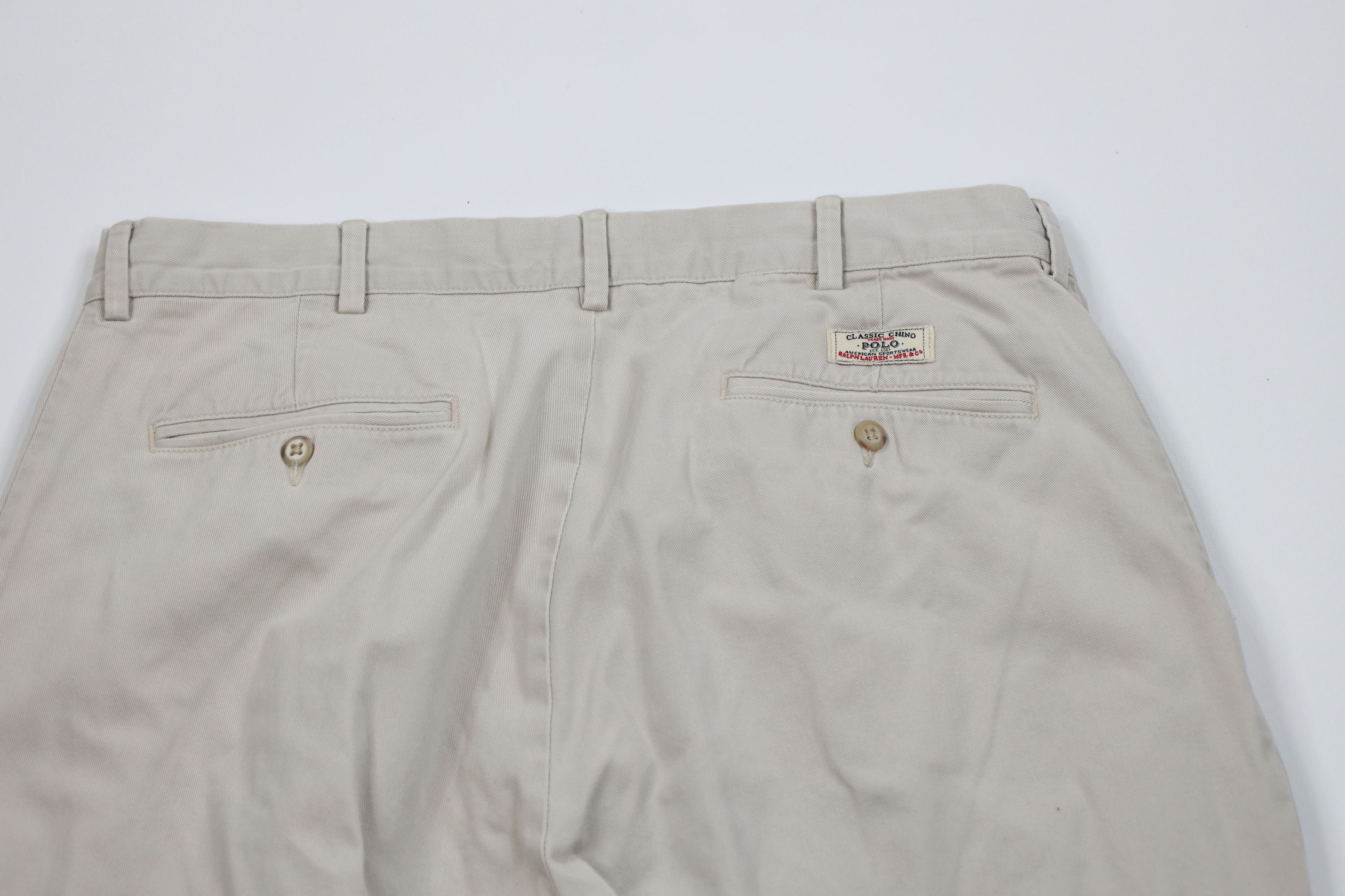 Ralph Lauren Vintage 90s Ralph Lauren Wide Leg Chino Pants Gray Cotton Size US 34 / EU 50 - 9 Thumbnail