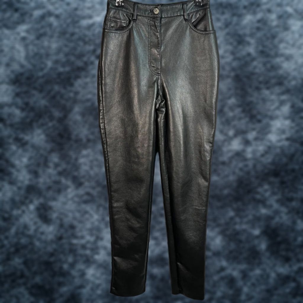 Vintage Wilfred Black Faux Leather High-Waisted Slim Fit Pants Womens Size 2 Size 26" / US 2 / IT 38 - 1 Thumbnail