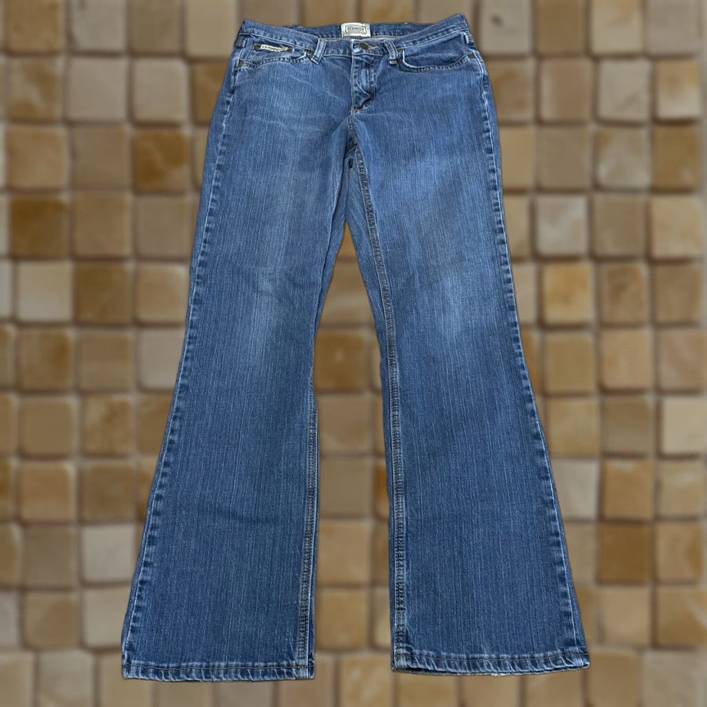 Vintage VINTAGE C.E. Schmidt Women's Jeans Size 8x32 Blue Denim Stretch Utility Straight Size 30" / US 8 / IT 44 - 1 Thumbnail