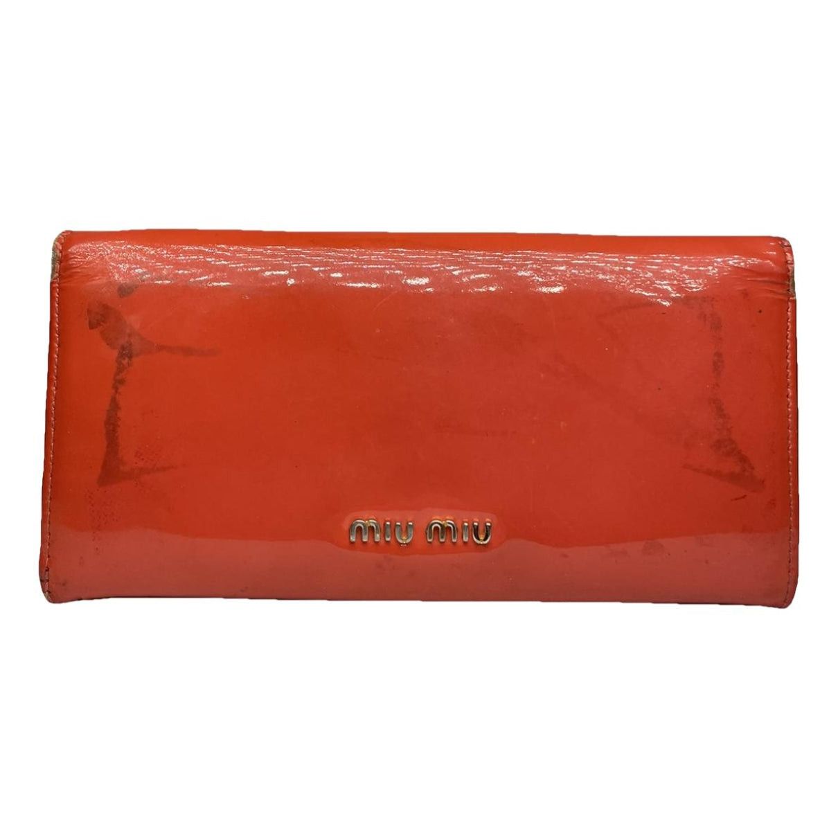 Miu Miu Orange Patent Leather Wallet Size ONE SIZE - 1 Thumbnail