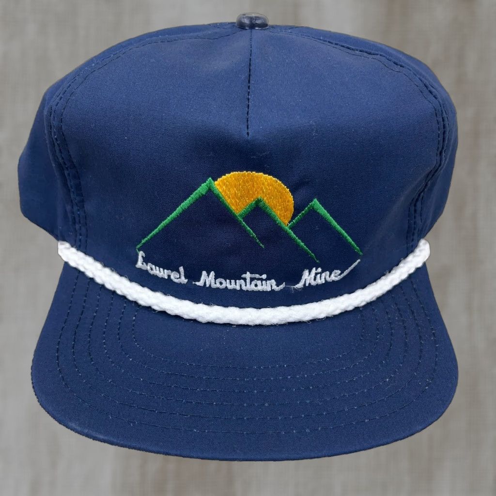 Coal VINTAGE Coal Mining Trucker Hat Cap Snapback 90s USA Rope Laurel Mountain Mine Hat Mens Trucker Hat Adjustable Blue Cotton Polyester Twill one size Size ONE SIZE - 1 Thumbnail