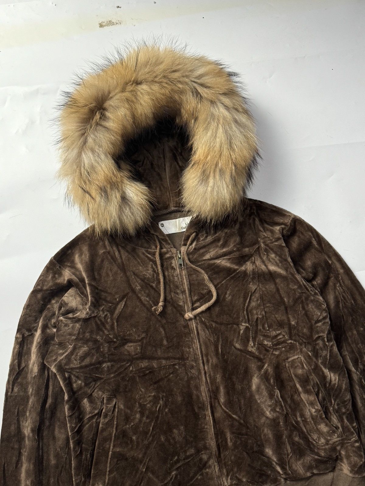 Hysteric Glamour × Japanese Brand × Le Grande Bleu (L.G.B.) Fur Velvet Croped Hoodie Libe Culture Brown Size US M / EU 48-50 / 2 - 4 Thumbnail