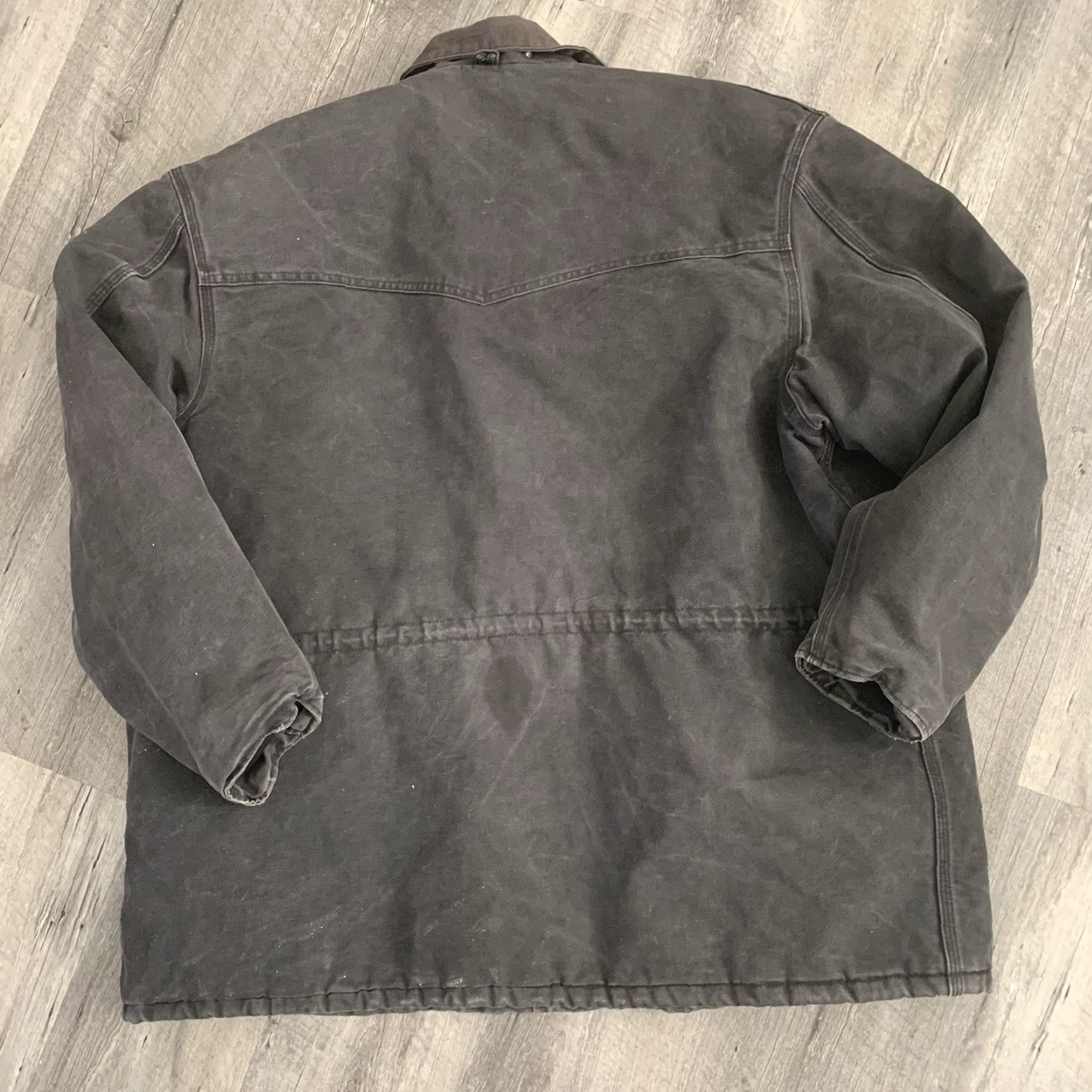 Carhartt VINTAGE Carhartt C05 Barn Jacket Mens 2XL Gray Black Quilted Lined Corduroy Collar USA Size US XXL / EU 58 / 5 - 7 Thumbnail