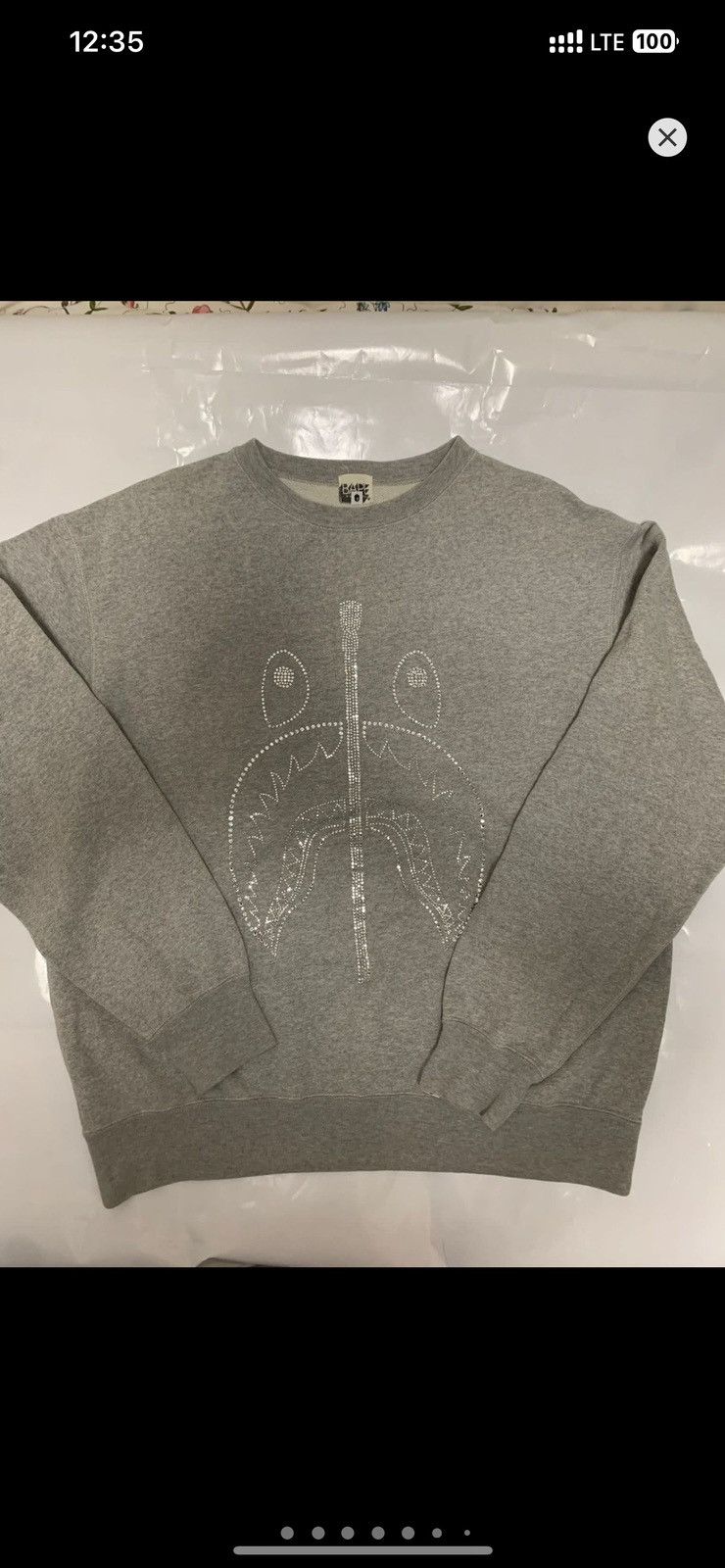 Bape × Swarovski RARE‼️Bape x Swarovski Crystal Shark Logo Crewneck Sweatshirt Size US L / EU 52-54 / 3 - 1 Thumbnail