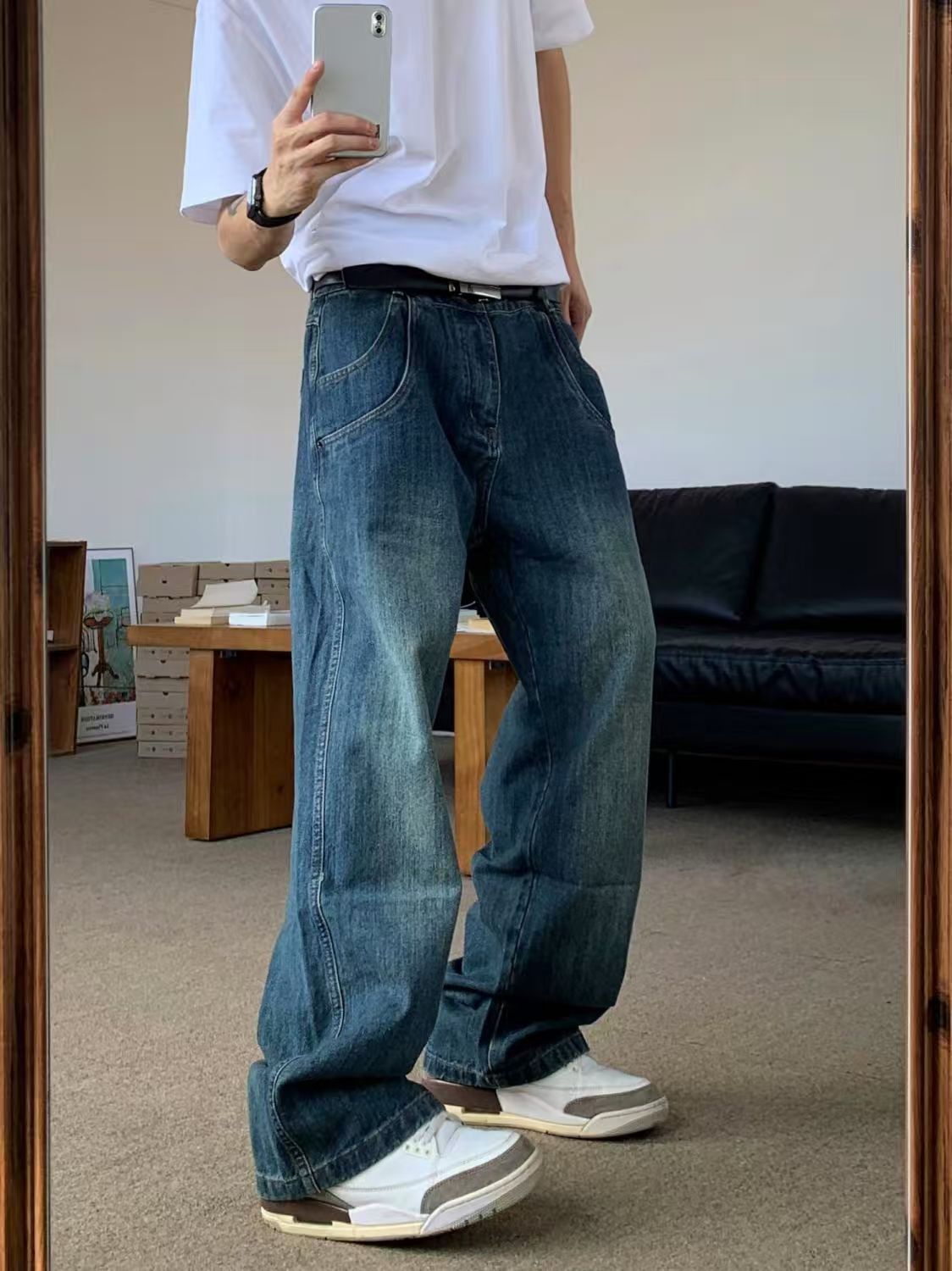 Japanese Brand × Vintage Blue high street washed straight loose versatile jeans Size US 32 / EU 48 - 2 Thumbnail