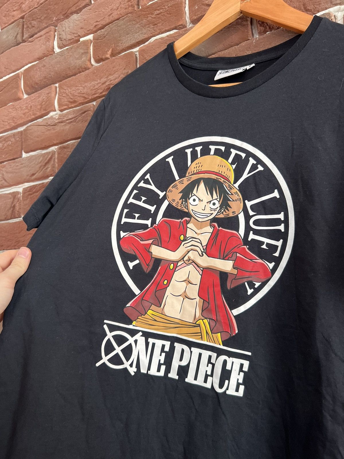 Anime One Piece Vintage Anime Tee Y2k Luffy Print Japanese Movie M Size US M / EU 48-50 / 2 - 2 Thumbnail