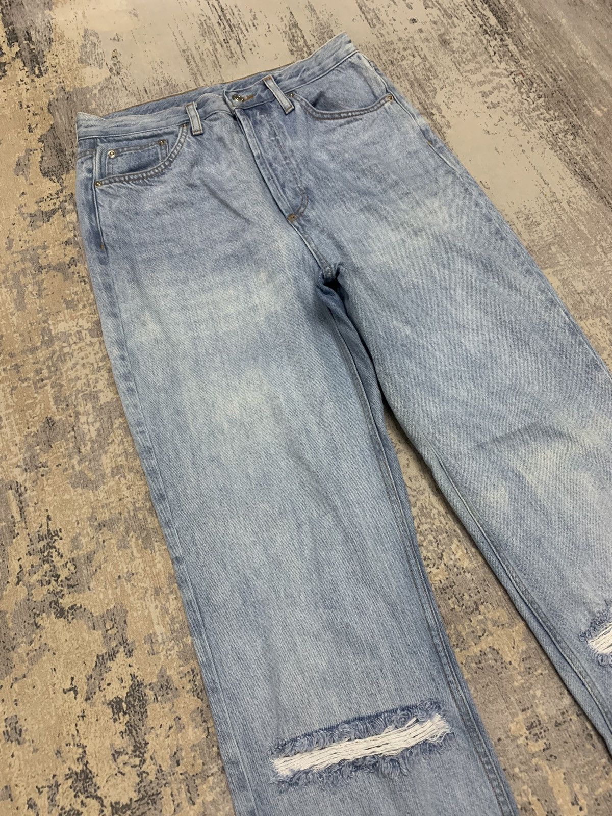 Hysteric Glamour Japanese Brand Distressed Denim High Rise Faded Blue Jeans Size US 30 / EU 46 - 2 Thumbnail