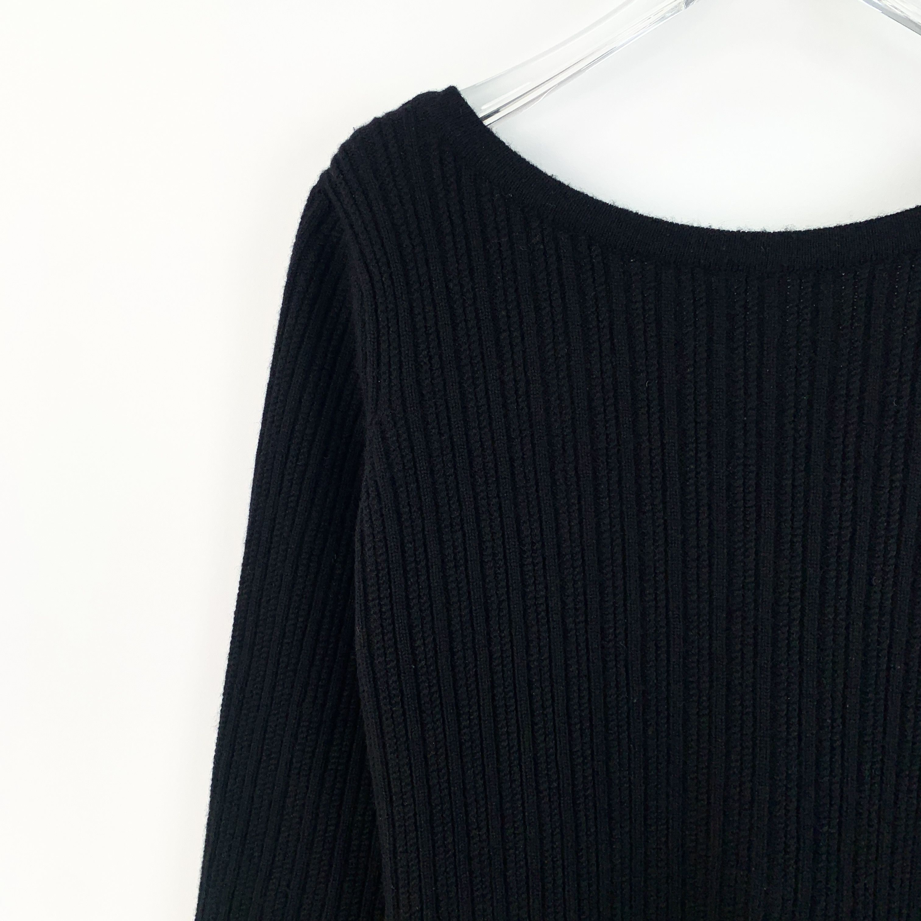 Chanel Chanel Knit Sweater – Black Cashmere Long Sleeve (Size S) Size S / US 4 / IT 40 - 7 Thumbnail