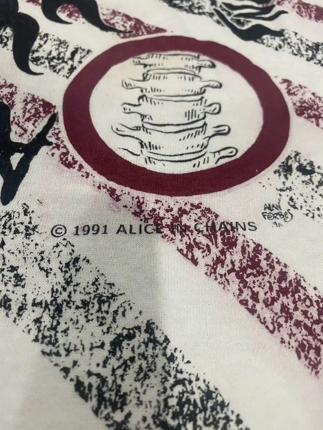 Band Tees SUPER RARE VINTAGE ALICE IN CHAIN OVER PRINT T-SHIRT Size US L / EU 52-54 / 3 - 3 Thumbnail
