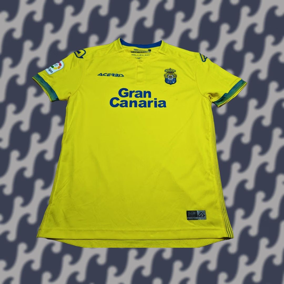 Vintage Acerbis Las Palmas Mens Jersey XS Home Yellow Football Shirt Short Sleeve Pullover Quick Dry 100% Polyester Athletic Sports Top Mens Size US XS / EU 42 / 0 - 1 Thumbnail