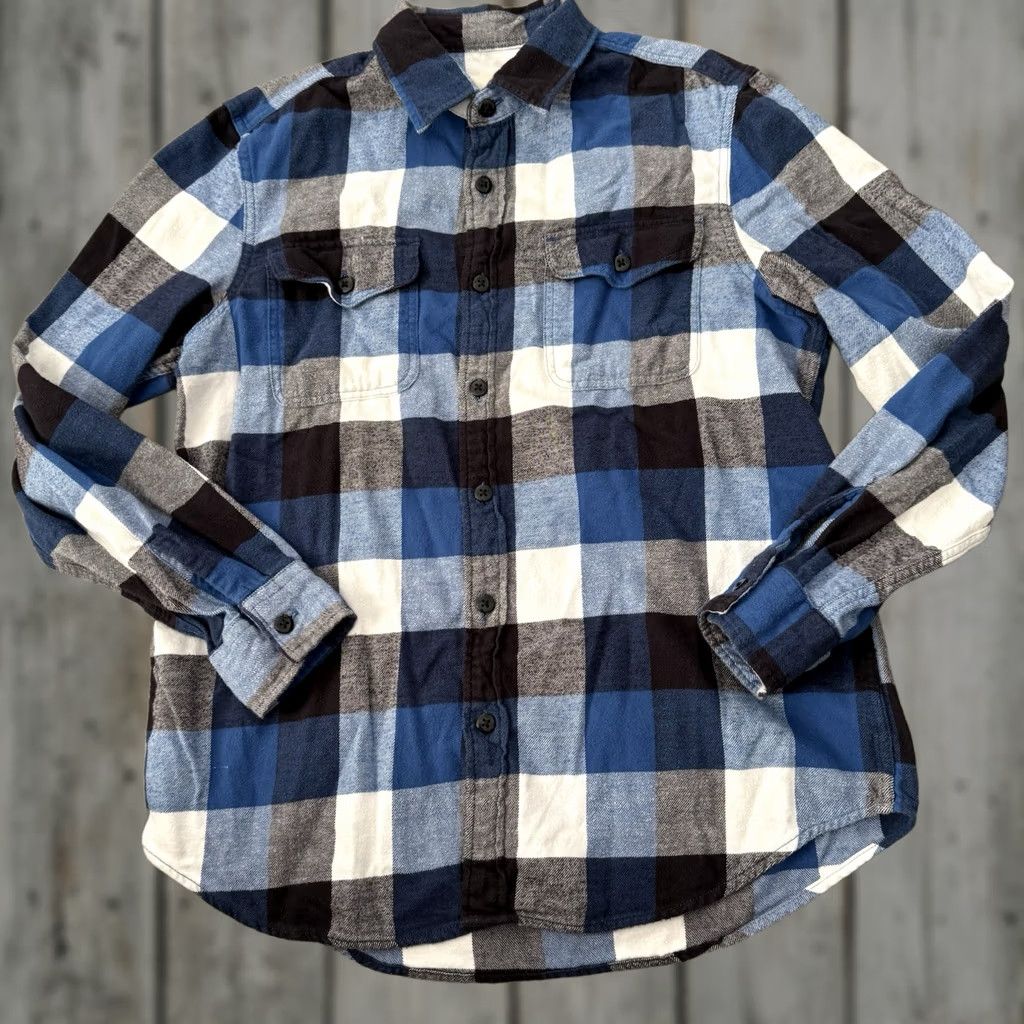 American Eagle Outfitters American Eagle Outfitters Flannel Shirt Mens Large Blue Plaid Pockets Button-Up Size US L / EU 52-54 / 3 - 1 Thumbnail