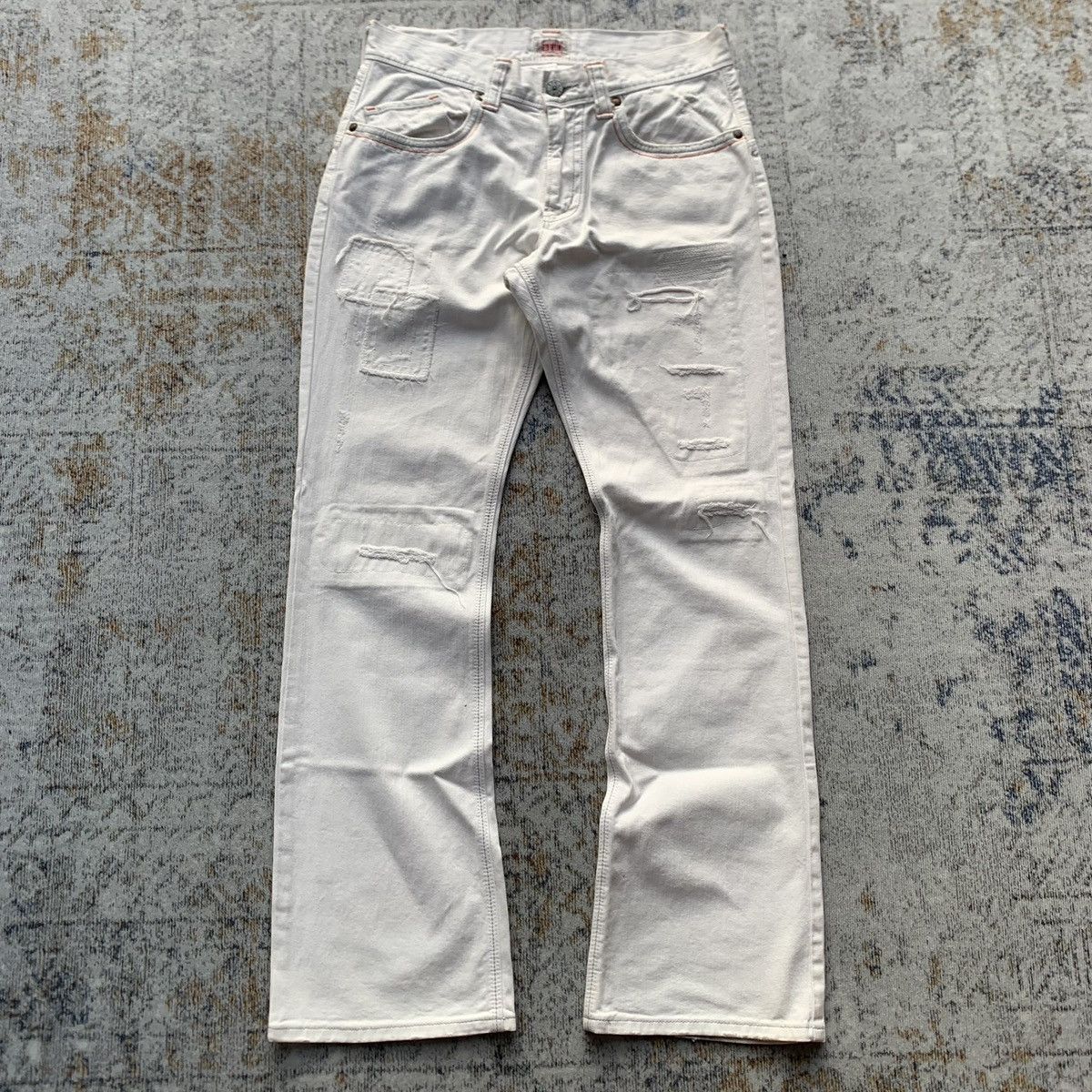 Japanese Brand Rare Japanese Brand Edwin Distressed Flared Jeans Size US 32 / EU 48 - 1 Thumbnail