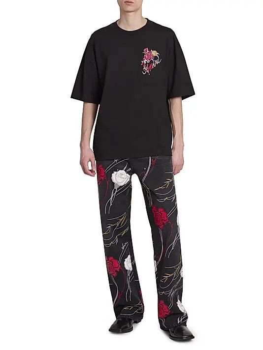 Amiri os11x1225 Floral Relaxed Carpenter Jeans in Multicolor Size US 34 / EU 50 - 2 Thumbnail