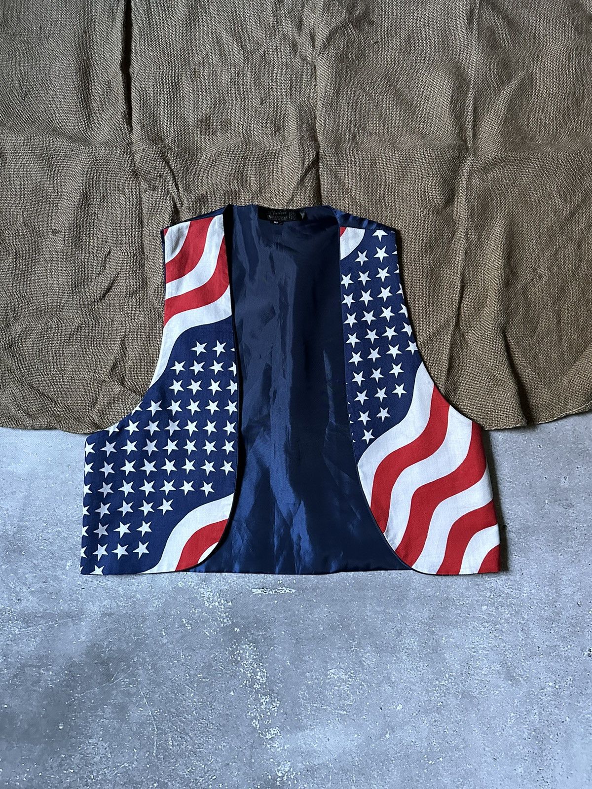 Vintage Vintage American Flag Vest Jacket Size US S / EU 44-46 / 1 - 1 Thumbnail