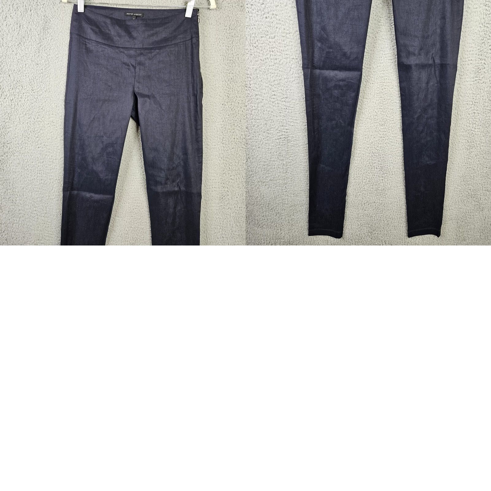 Sarah Pacini Sarah Pacini Women's Skinny Pants Casual 0 Blue Linen Elastane Regular Rise Mid Olivia? Size 25" / US 0 / IT 36 - 8 Thumbnail