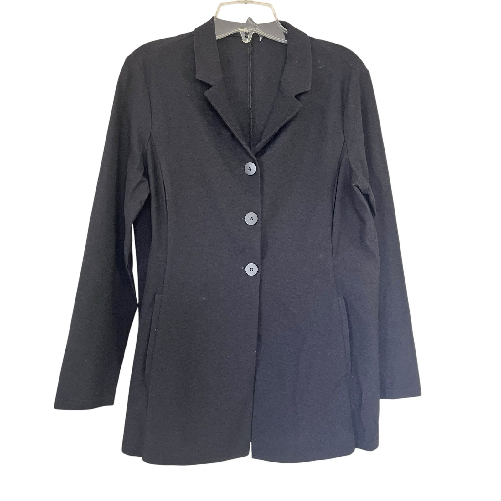 Eileen Fisher Eileen Fisher Black Single Breasted Viscose Blazer Jacket Size M / US 6-8 / IT 42-44 - 1 Thumbnail