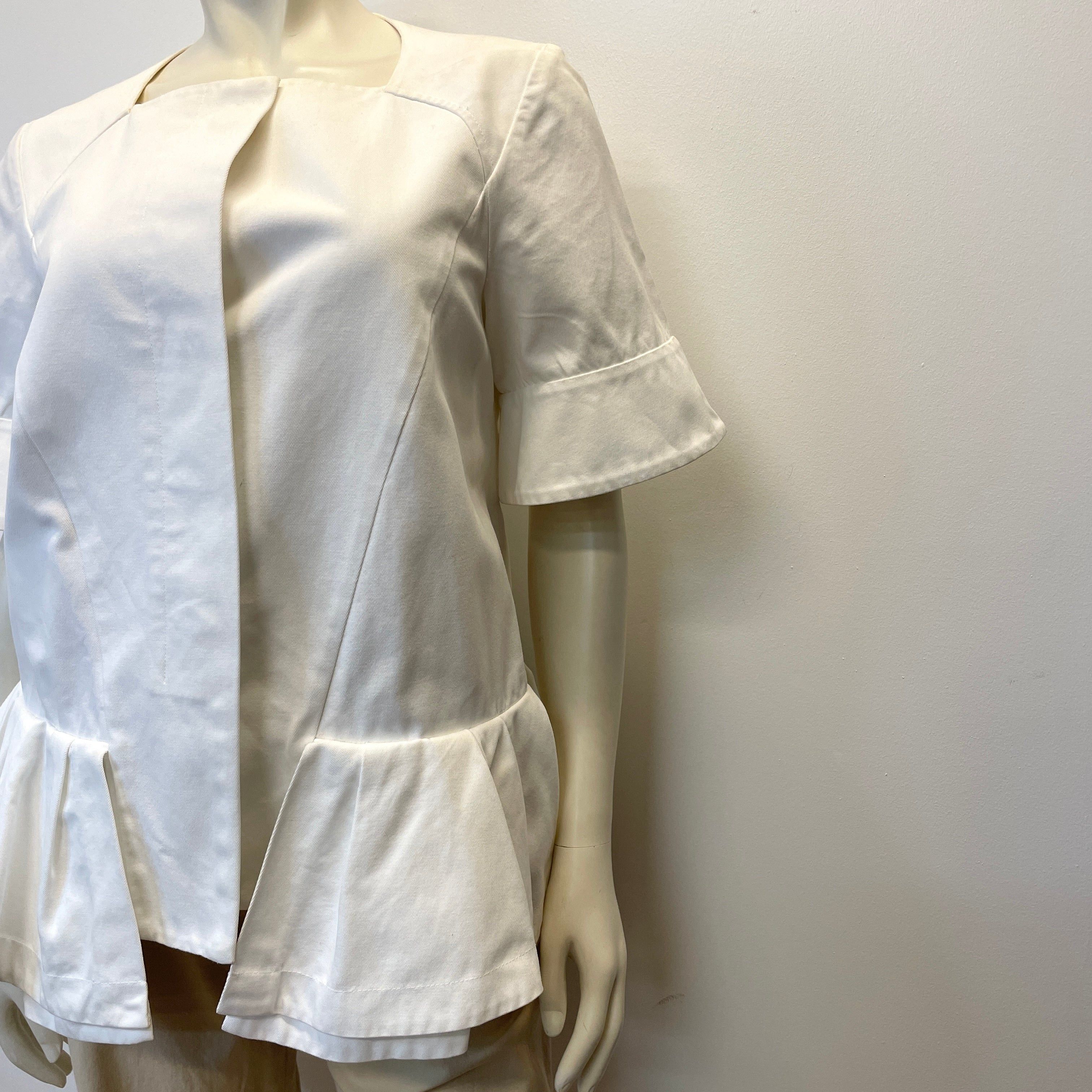 Marni Marni Spring ‘13 Vintage Designer Crisp White Peplum Top Size M Size M / US 6-8 / IT 42-44 - 3 Thumbnail