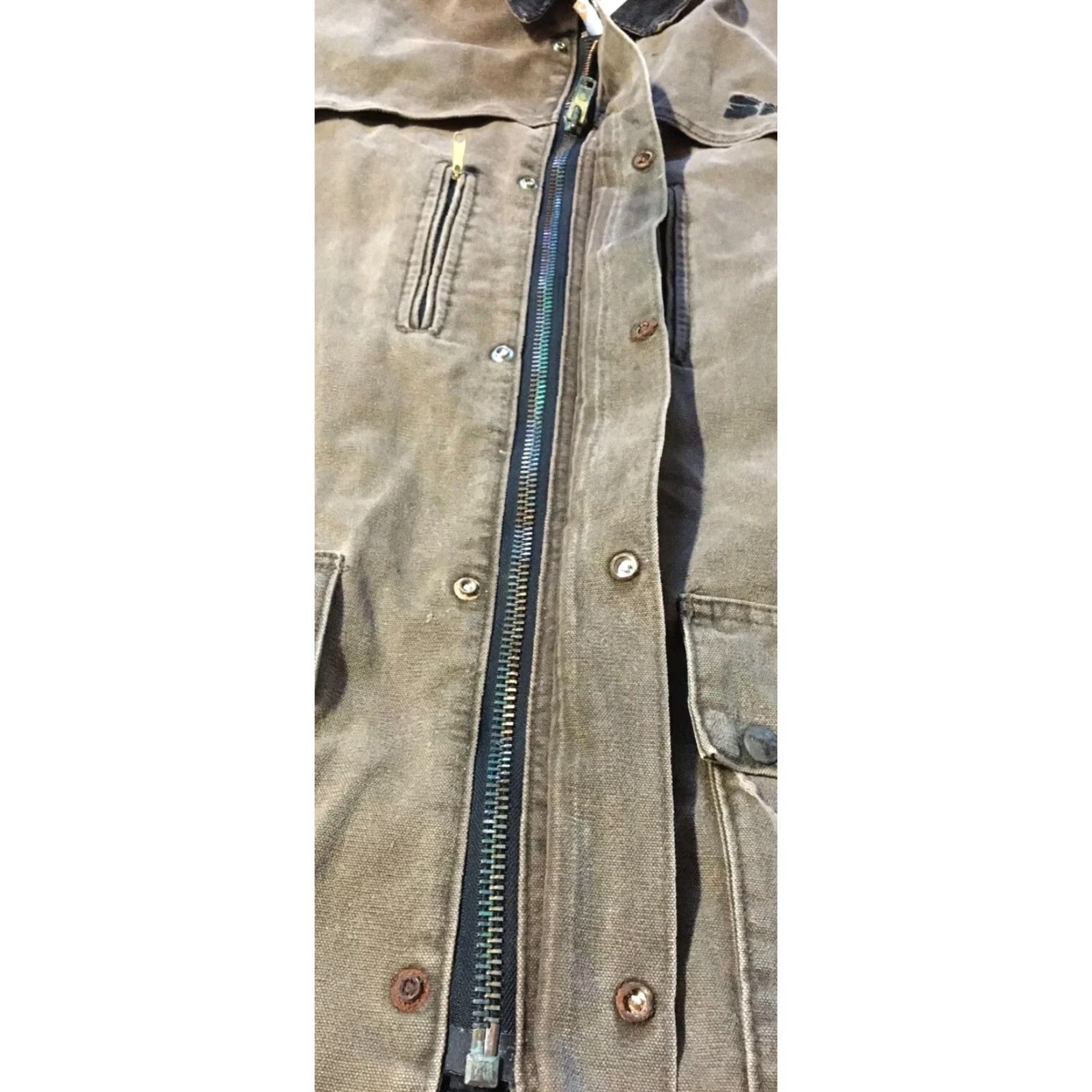 Carhartt VINTAGE Carhartt SRP Worker Faded Distress Flannel Jacket XL Tall Brown USA Men XLT Motorcycle Biker Grunge 90s Jacket Size US XL / EU 56 / 4 - 7 Thumbnail