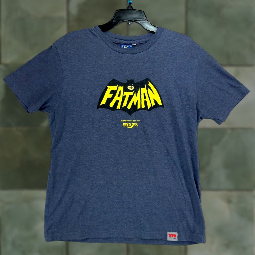 Etro Spoofs Fatman Batman 60s Retro Logo Parody Blue T-Shirt Men's Size Large Size US L / EU 52-54 / 3 - 1 Thumbnail