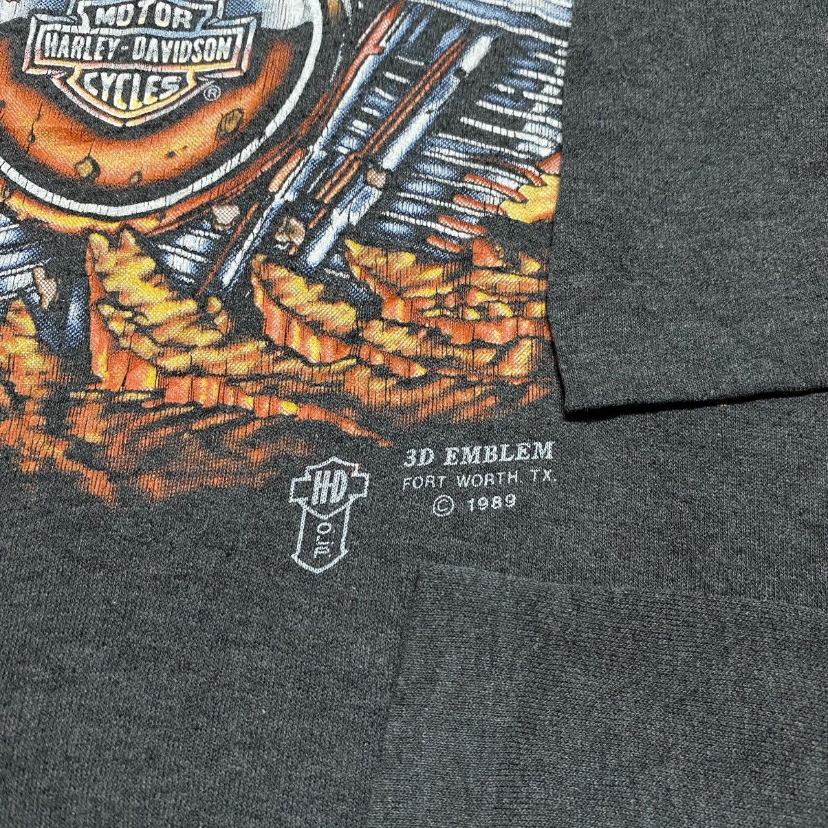 Harley Davidson Rare‼️🔥Vintage 3D Emblem Harley Davidson Eagle Engine T-Shirt Size US M / EU 48-50 / 2 - 11 Thumbnail