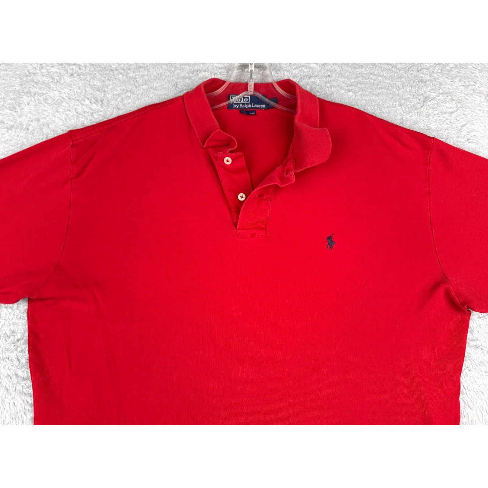 Ralph Lauren VINTAGE Ralph Lauren Shirt Polo Adult XL Red Short Sleeve 100% Cotton Polo Shirt Men’s Slim Fit Size US XL / EU 56 / 4 - 4 Thumbnail